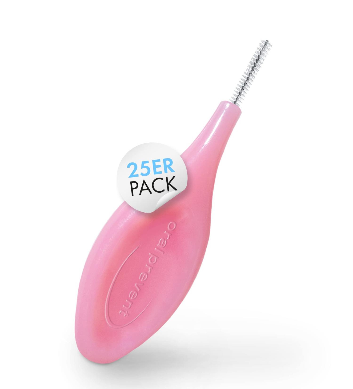 Buy 25 Pack Oral Prevent Interdental Brushes - Effective Tooth Cleaning Tartar & Caries Prevention - Pink 0.40 mm ISO Size 0 - Buy Online on GoSupps.com