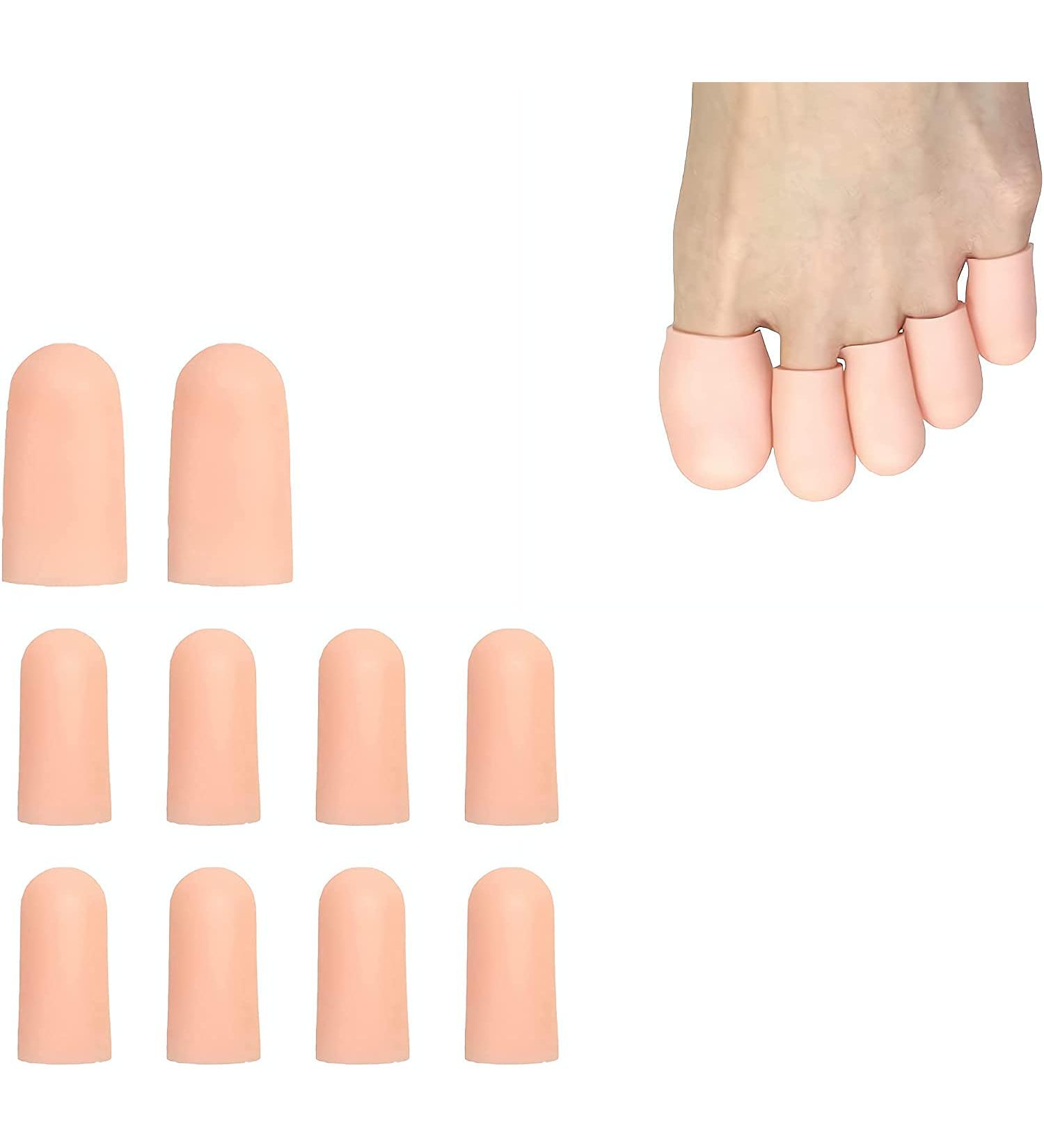 Gu Cheng Toe Protector Silicone Toe Covers - Set of 10 for Ingrown Toenails, Corns, Blisters, Hammer Toes - Beige - Buy Online on GoSupps.com