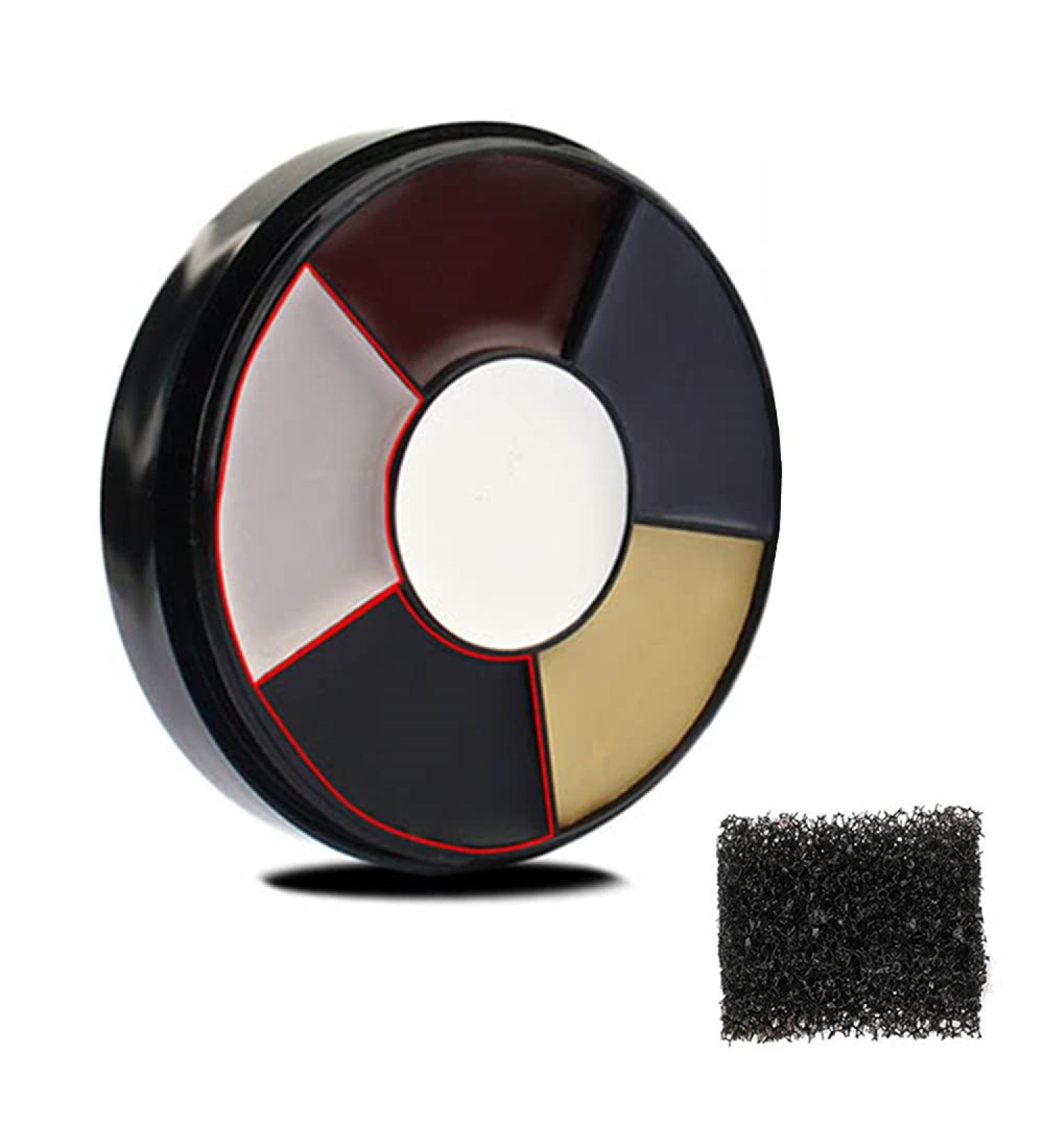 Clown White Black Face Body Makeup 6 Colors Wheel for Special Effects | Halloween Zombie Makeup Kit with Sponge | Non Toxic Professional Palettes - Buy Online on GoSupps.com