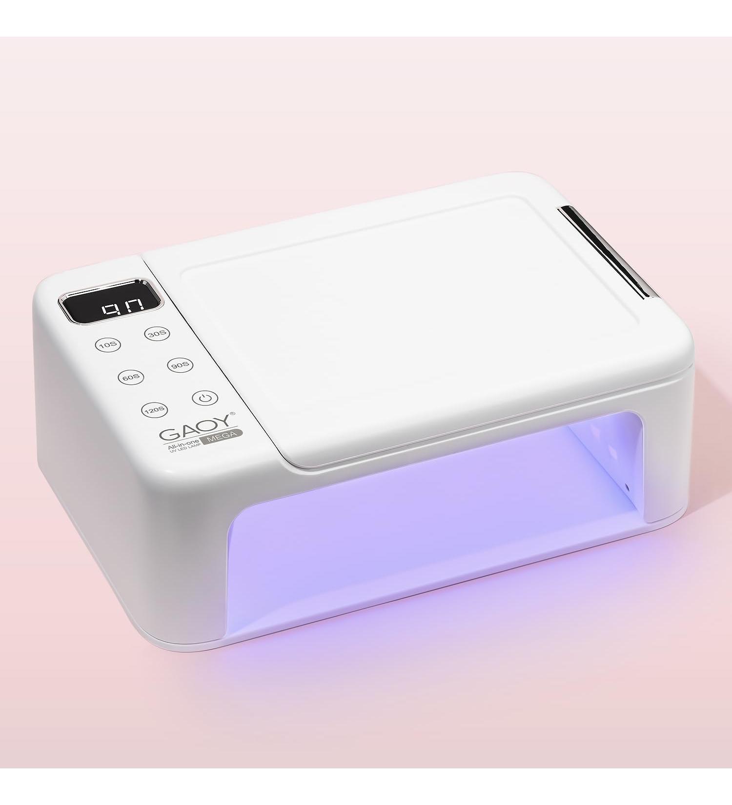 GAOY Professional Nail Curing Lamp - Mega UV LED Light for Salon Gel Nails with Arm Rest Retractable Tray 5 Timers & Infrared Sensor - Buy Online on GoSupps.com