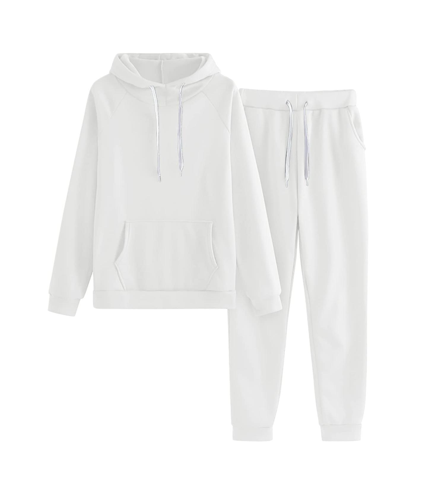 UQGHQO Women's 2 Piece Sweat Set - Long Sleeve Top and Pants Tracksuit | Z230406a-white Large - Buy Online on GoSupps.com