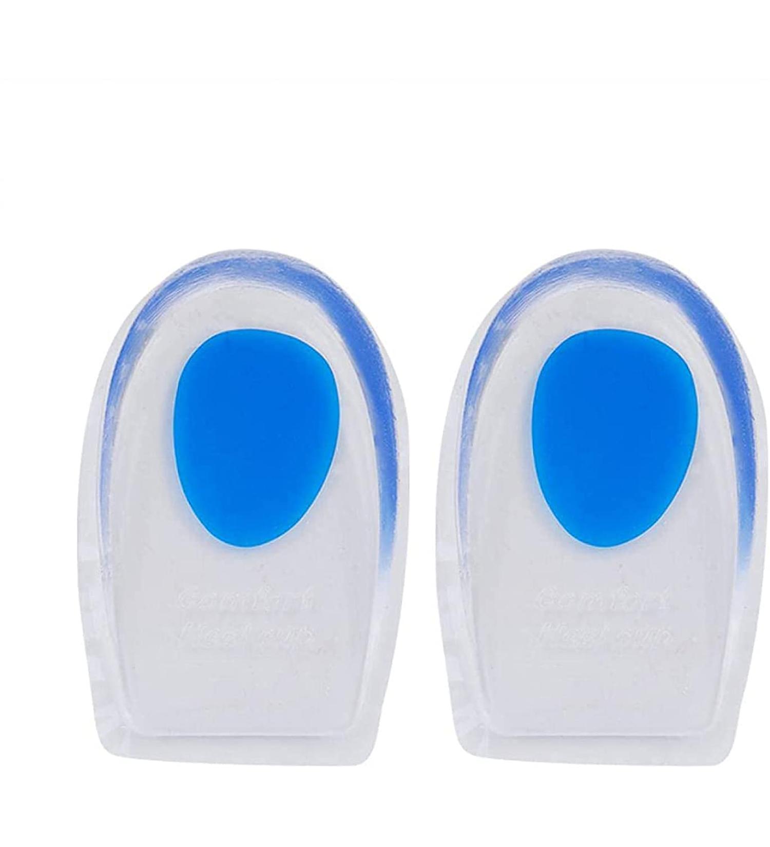 Gel Heel Cups for Plantar Fasciitis & Heel Spur Pain Relief | 3 Pairs Silicone Cups for Achilles Support | Size 40-45 Blue - Buy Online on GoSupps.com