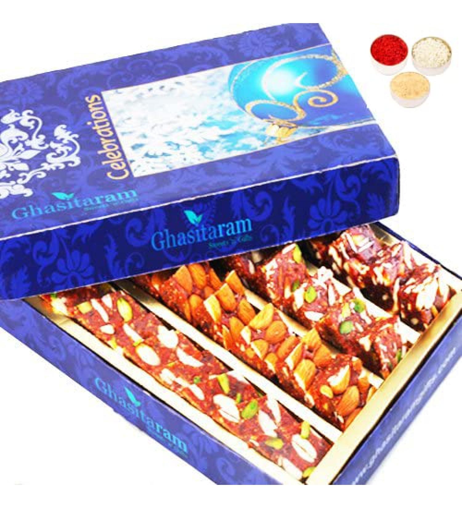 Ghasitaram Gifts Bhaidooj Gifts Sugarfree Sweets - Natural Sugarfree Mix 800 GMS (800 GMS) - Buy Online on GoSupps.com