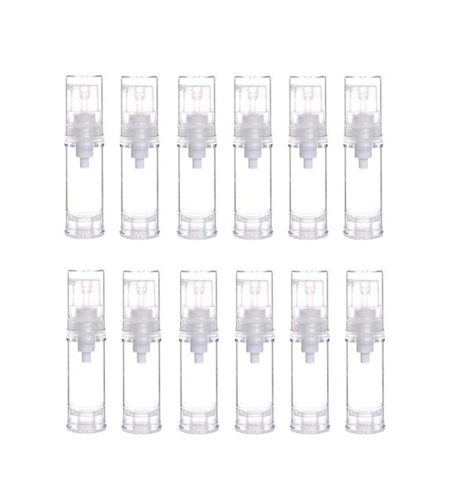 12Pcs Portable Empty Refillable Clear Plastic Airless Vacuum Pump Bottle Cosmetic Make-up Cream Lotion Sample Packing Toiletries Liquid Storage Container Vial Jars(5ml/0.17oz) 5ml/0.17 Ounce - Buy Online on GoSupps.com