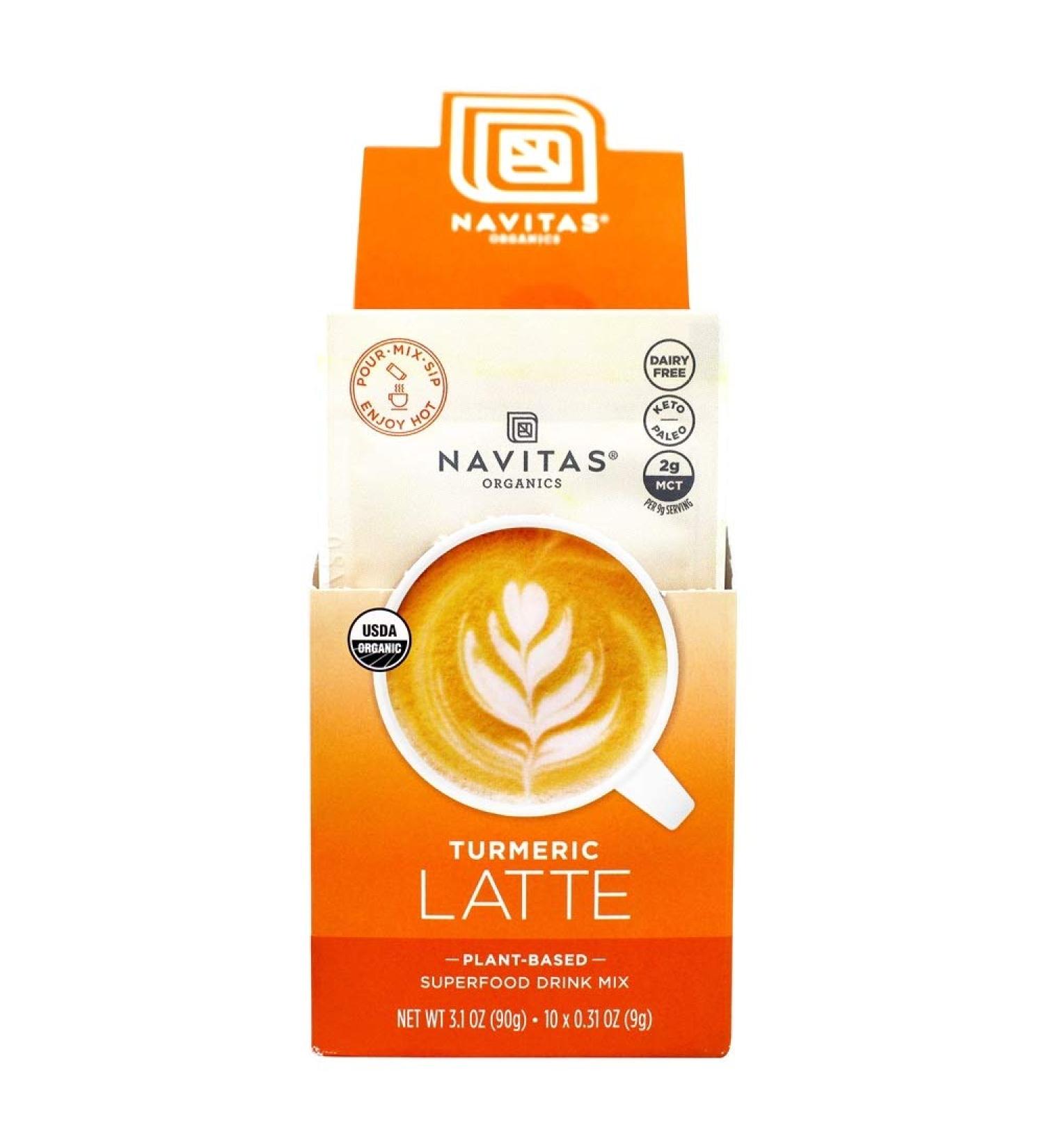 Navitas Organics Turmeric Latte Superfood Mix - 10 Packets (0.31 oz each) for Healthy Wellness - Buy Online on GoSupps.com