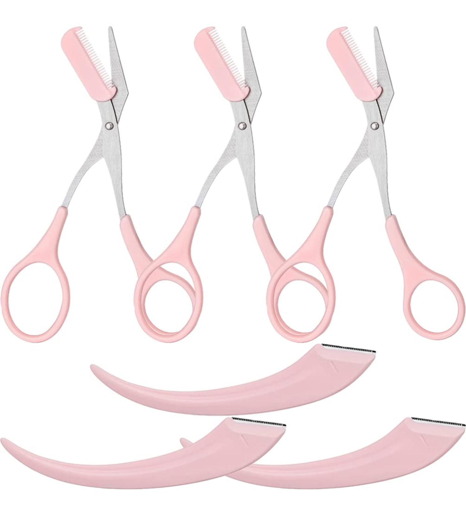 Crescent Moon Eyebrow Trimmer Set - 3-in-1 Makeup Accessories for Perfect Eyebrow Shaping Portable Trimmer & Dead Skin Scissors - Buy Online on GoSupps.com