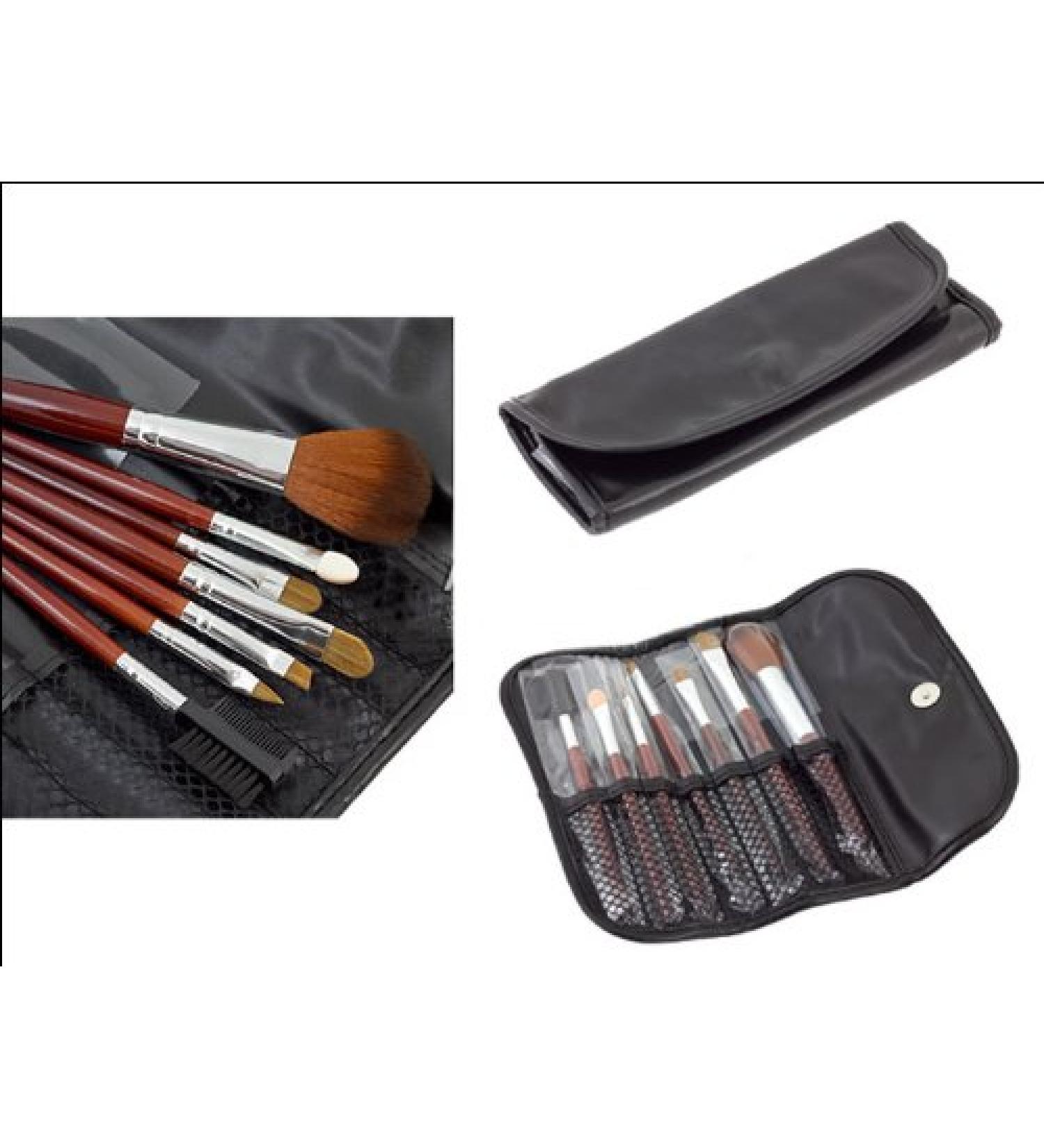 Premium Professional Brush Set - 7 Real Hair Brushes & Stylish Leather Case for Flawless Makeup - Buy Online on GoSupps.com