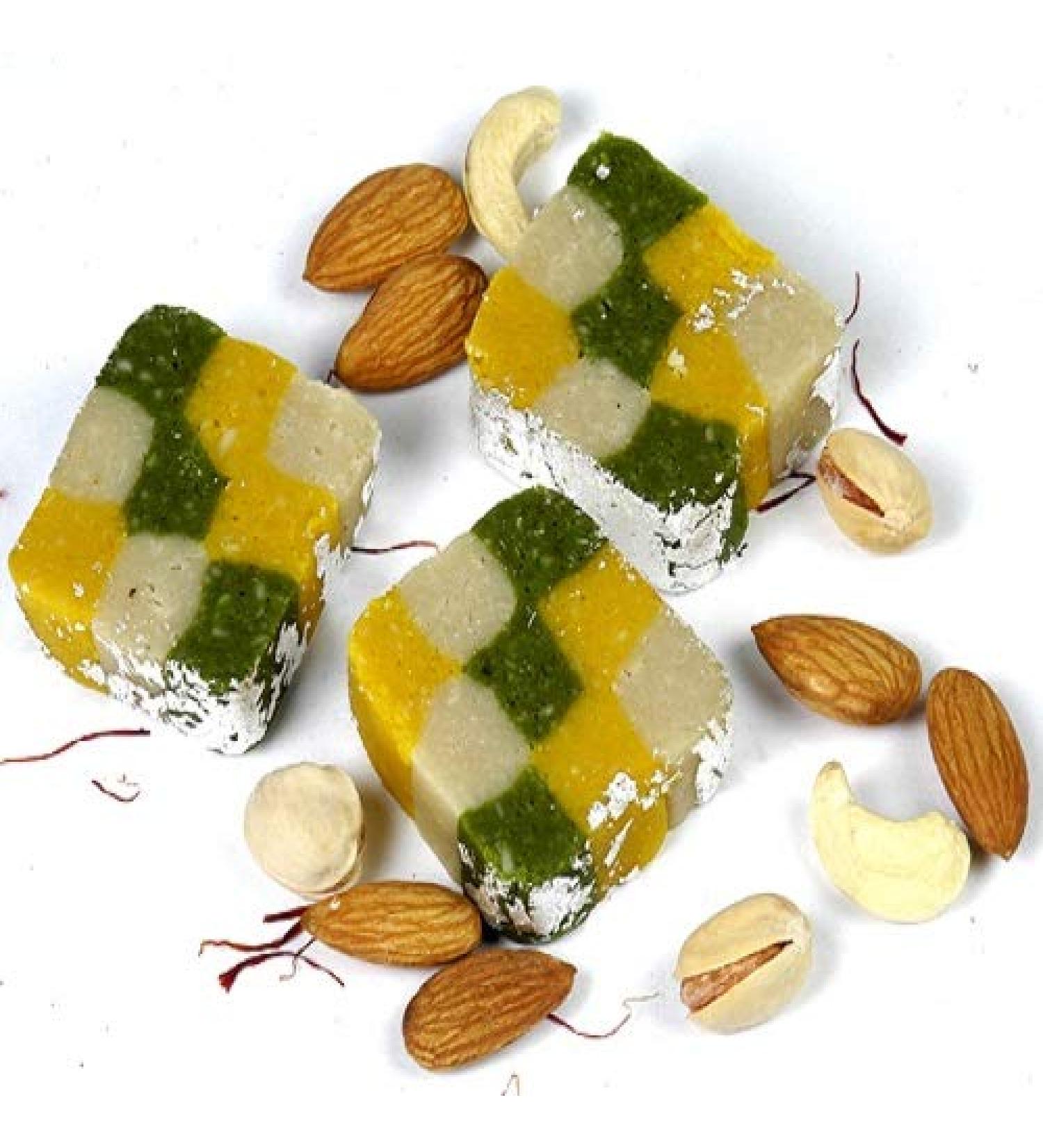 Ghasitaram Gifts Indian Sweets - Sugar Free Tirangi Squares (200 Gms) (200gms) - Buy Online on GoSupps.com