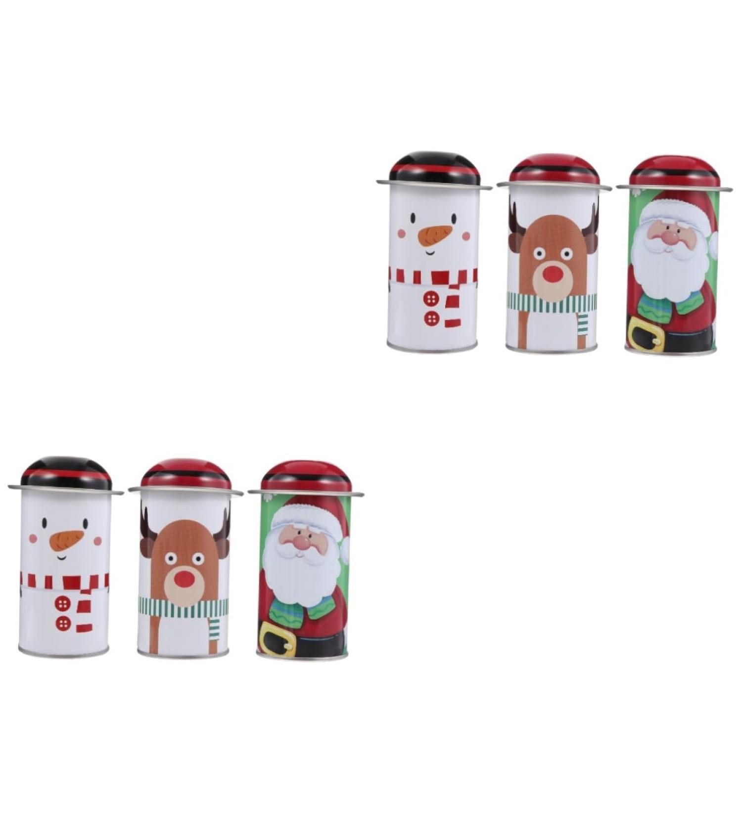 Healeved 6 Pcs Christmas Storage Box Christmas Metal Cans Xmas Goodie Boxes Cookie Boxes Seal Small Candy Box - Buy Online on GoSupps.com