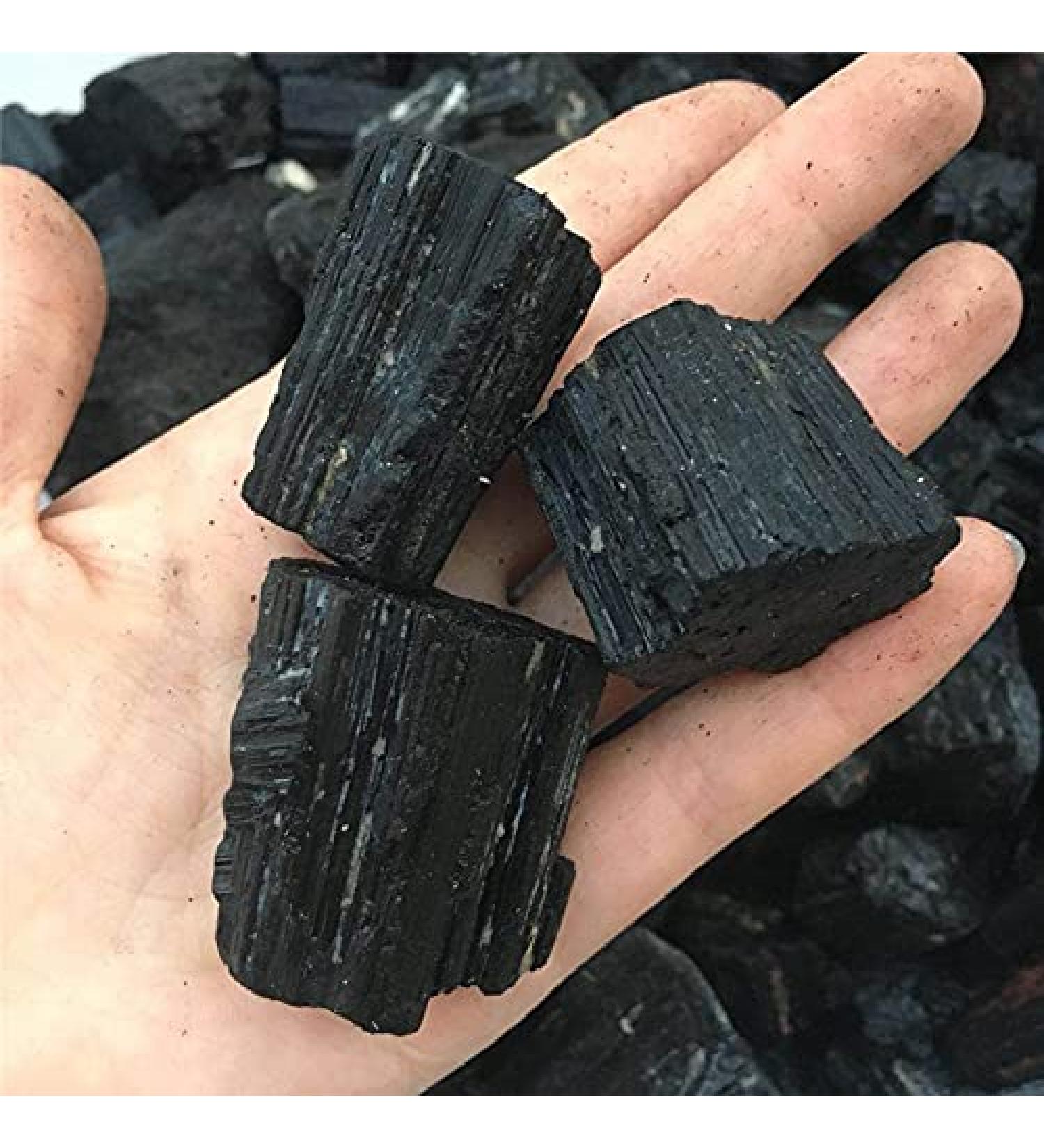3pcs Natural Black Tourmaline Crystal Rough Stone Rock Specimen Natural Stones and Minerals - Buy Online on GoSupps.com