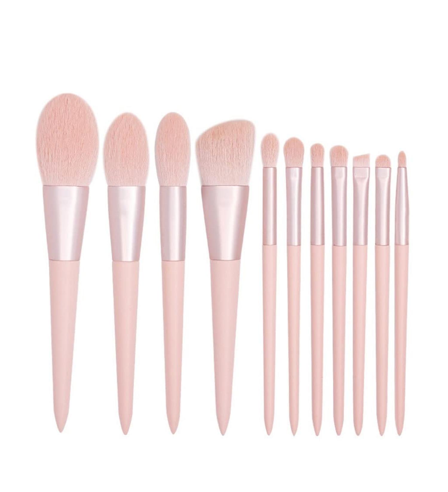 DFHBFG 11 Brushes Set | Premium Loose Powder & Eye Shadow Brushes | Best Beauty Tools for Flawless Makeup - Buy Online on GoSupps.com