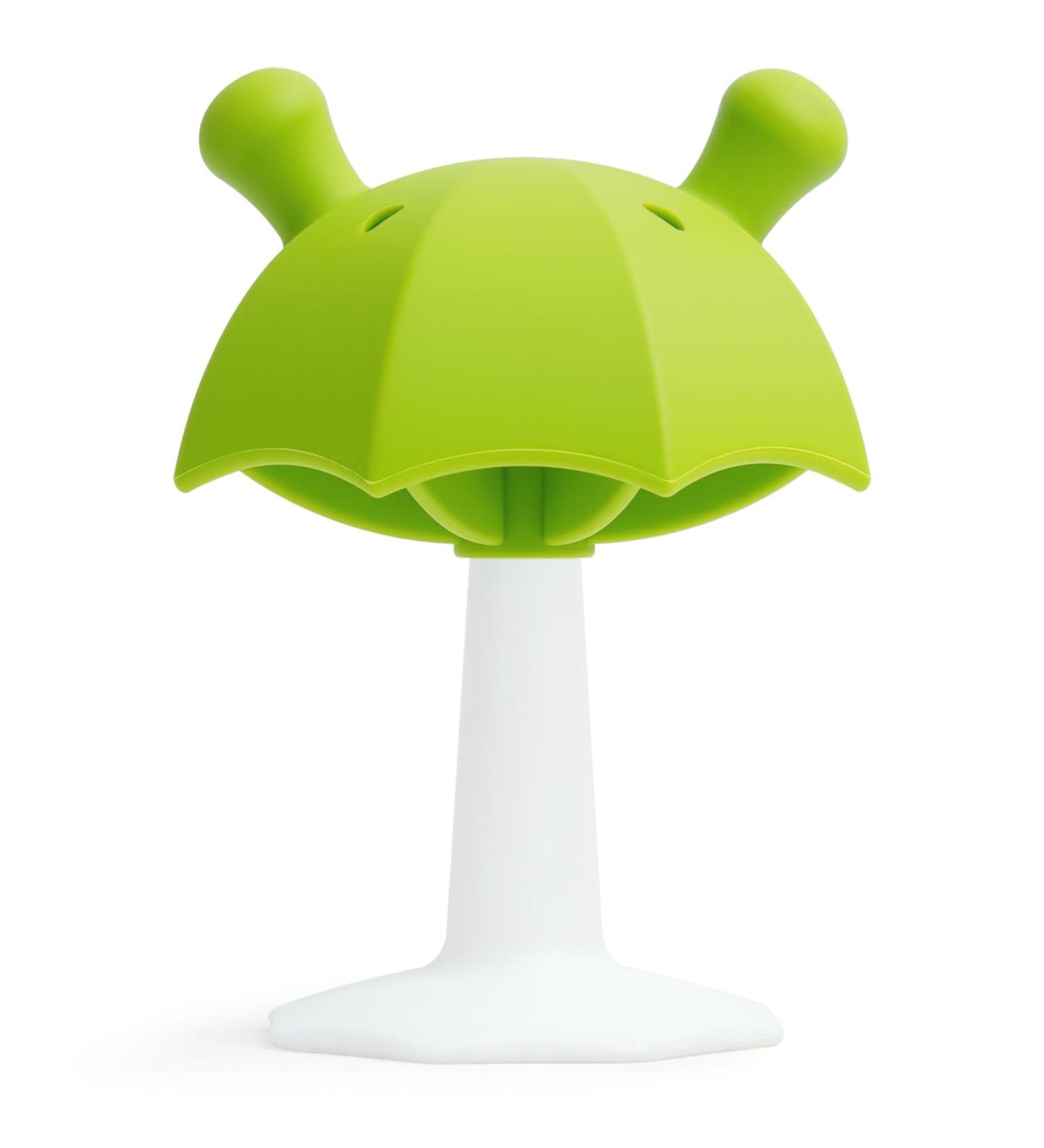 Bite Ring Baby | Umbrella Bite Ring with Suction Foot | BPA-Free Silicone Teething Toy for Boys & Girls | Safe & Durable Green Chicken Tool - Buy Online on GoSupps.com