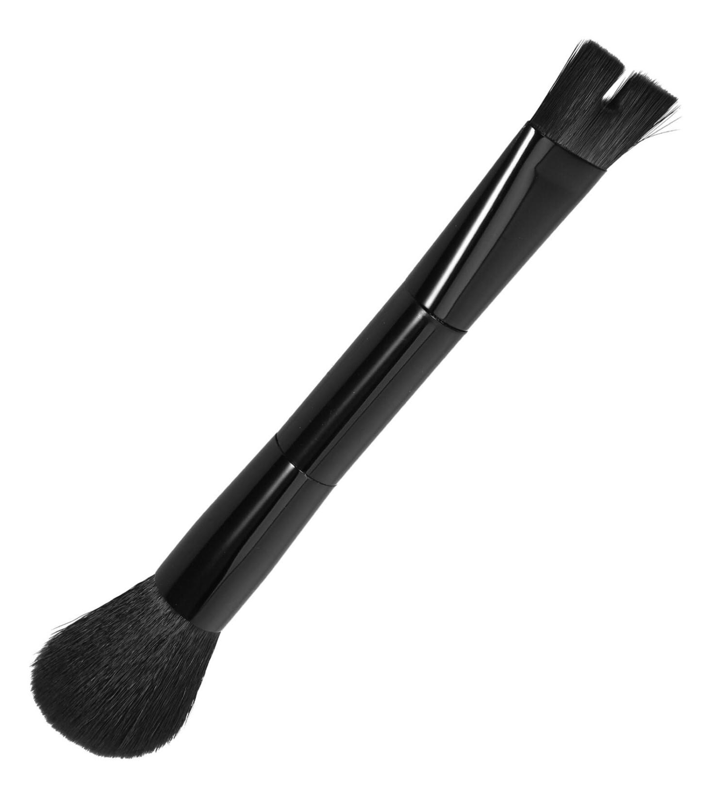 Baluue Powder Brush Double Ended Makeup Brush U Shaped Nose Contour Brush Face Brush Makeup Tool Black - Buy Online on GoSupps.com