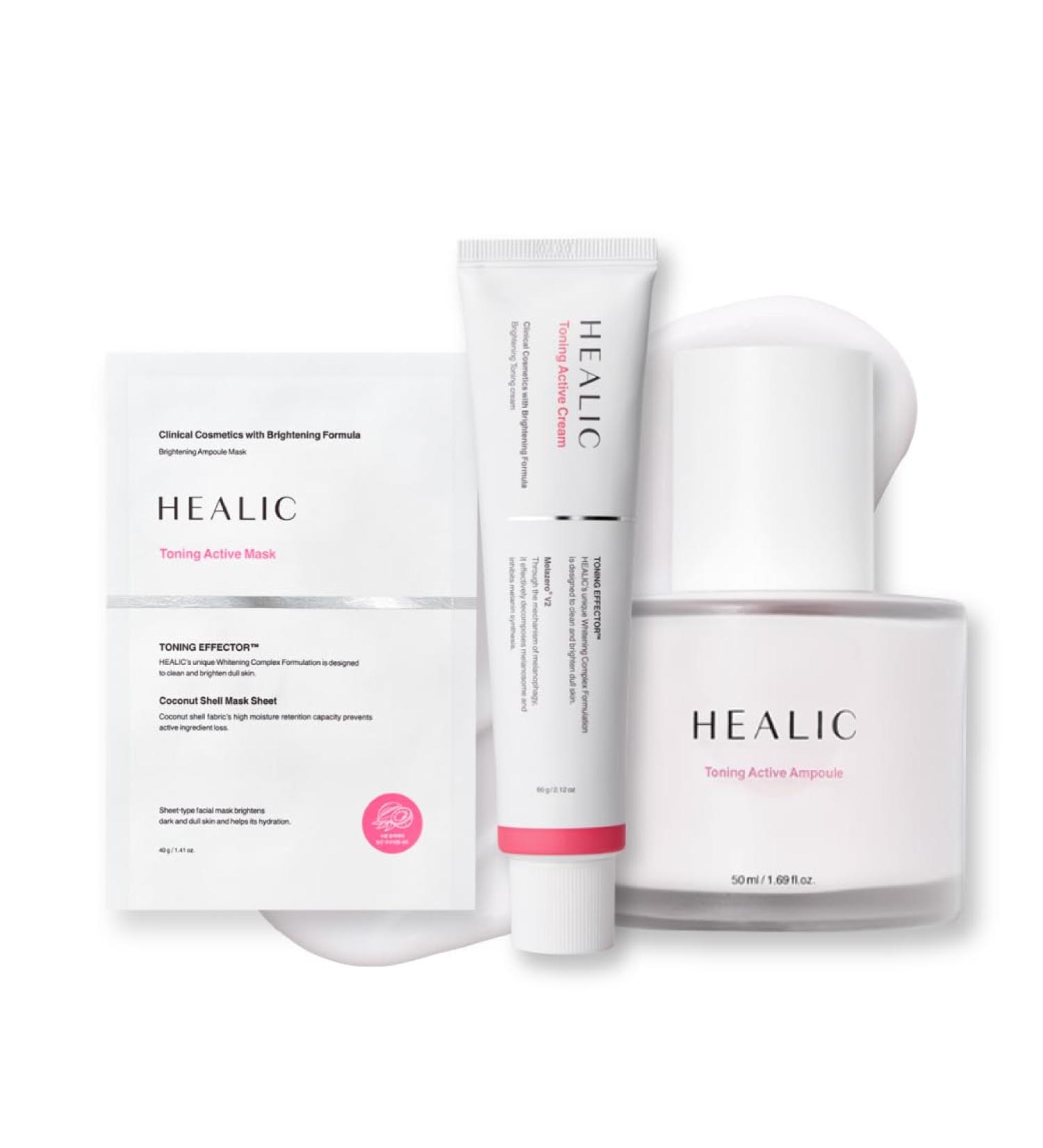HEALIC All-In-One Brightening & Hydration Routine Cream + Mask + Ampoule for Glowing Hydrated and Even-Toned Skin - Buy Online on GoSupps.com
