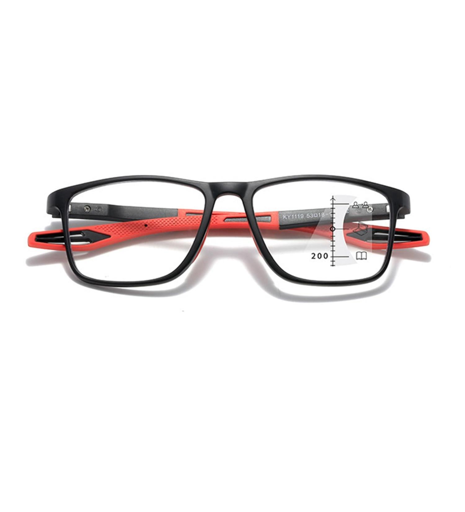 Multifocal Sports Style Reading Glasses Blue Light Blocking Glasses For Unisex TR90 Flexible computer Readers(Couleur:Red Grandeur:1.5x) - Buy Online on GoSupps.com