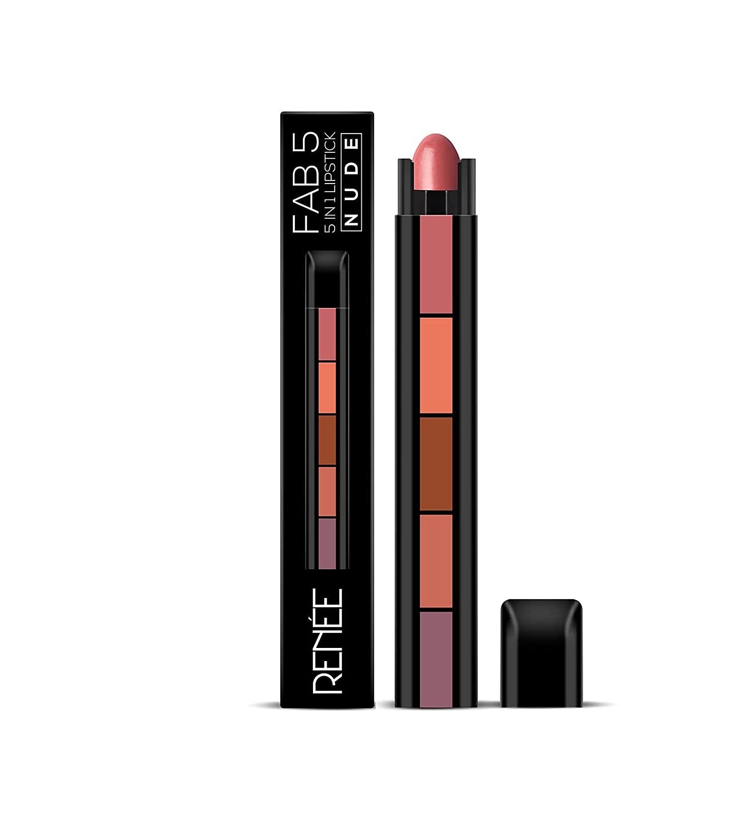 RENEE Fab 5 Nude 5-in-1 Lipstick 7.5gm - Long-lasting, moisturizing lipstick for beautiful lips - Buy Online on GoSupps.com