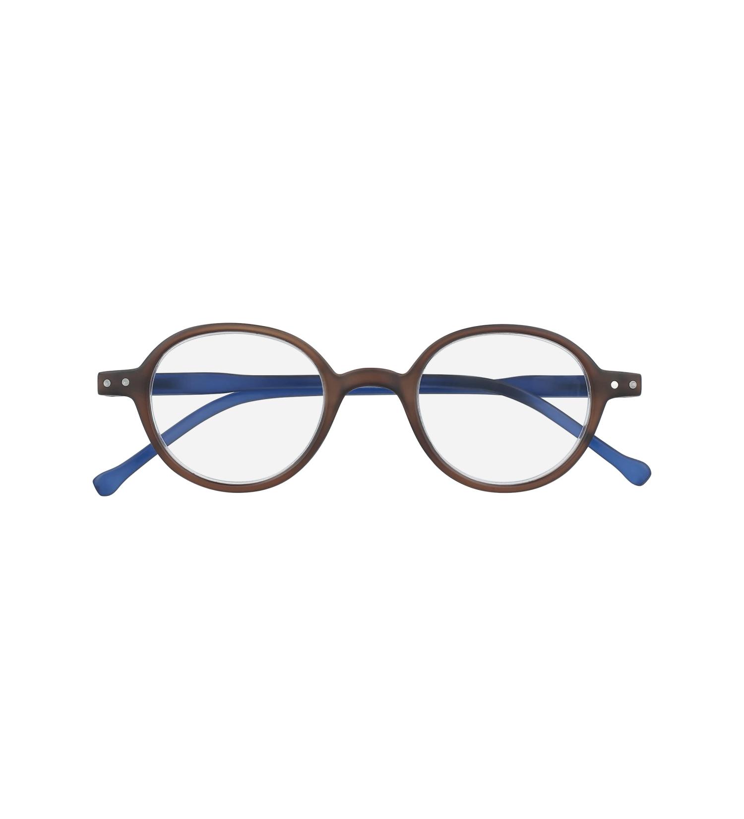 Silac Unisex Reading Glasses - Brown & Blue 7500 Round Retro Style - Lightweight & Comfortable +2.50 - Buy Online on GoSupps.com