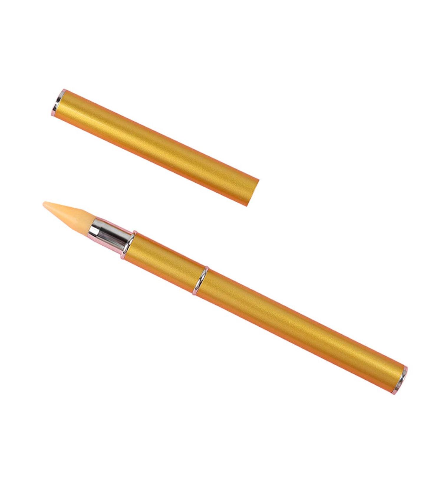 Dual-Ended Nail Picker & Wax Tip Pencil Gem Pick Up Tool for Nail Art - Golden - Buy Online on GoSupps.com
