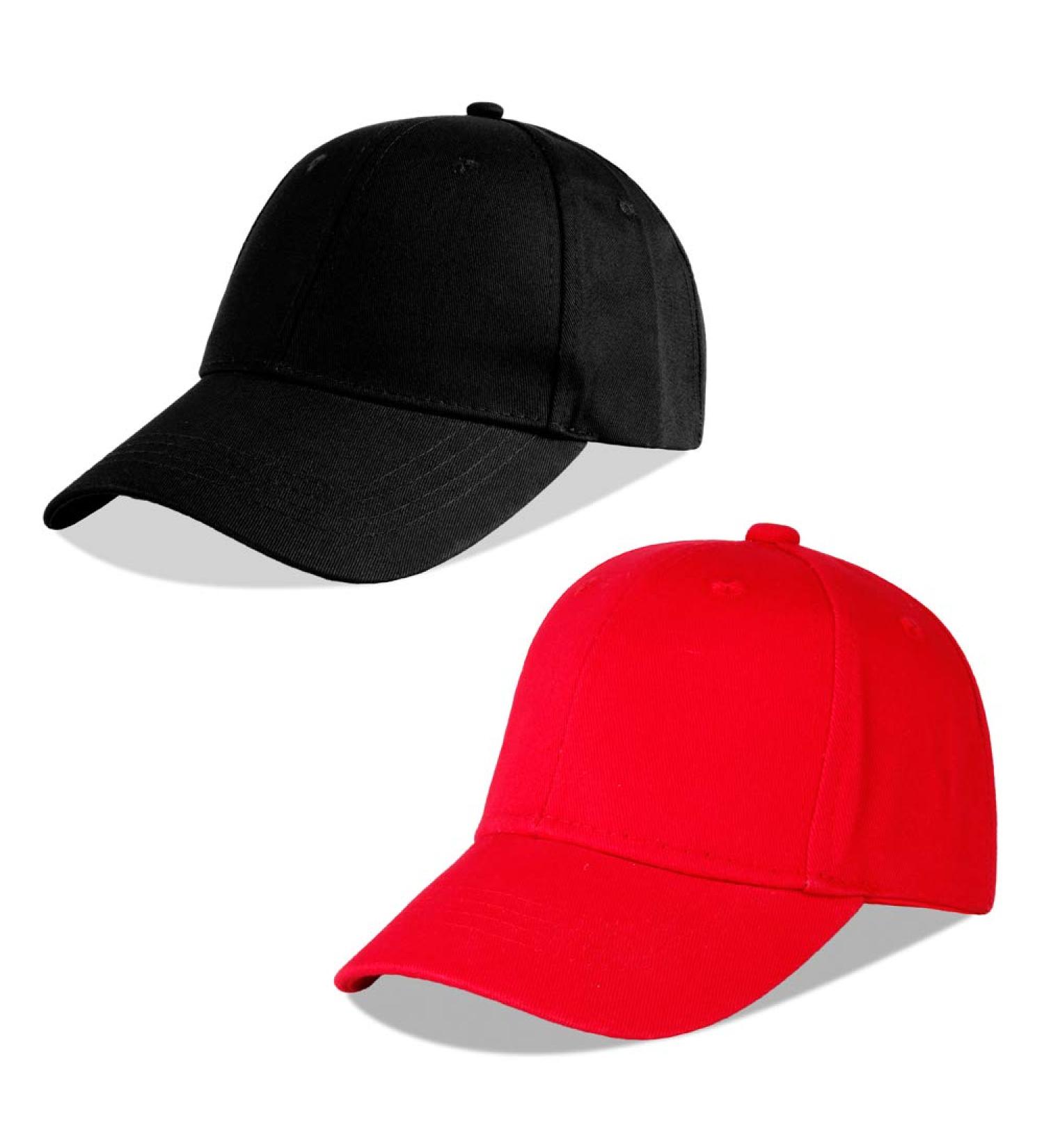 LANGZHEN 100% Cotton Kids Plain Baseball Cap Hat - Adjustable Sun Hat for Girls Boys 2-4 Years (Black+Red) - Buy Online on GoSupps.com