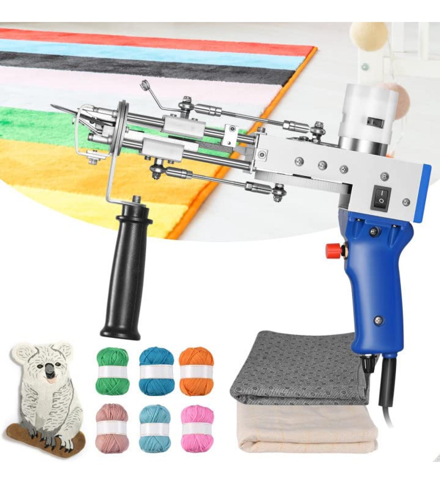 TOPQSC Tufting Gun 2 in 1 Cut Pile Loop Pile - Blue | Rug Making Machine Kit for Weaving Flocking Rug - Buy Online on GoSupps.com
