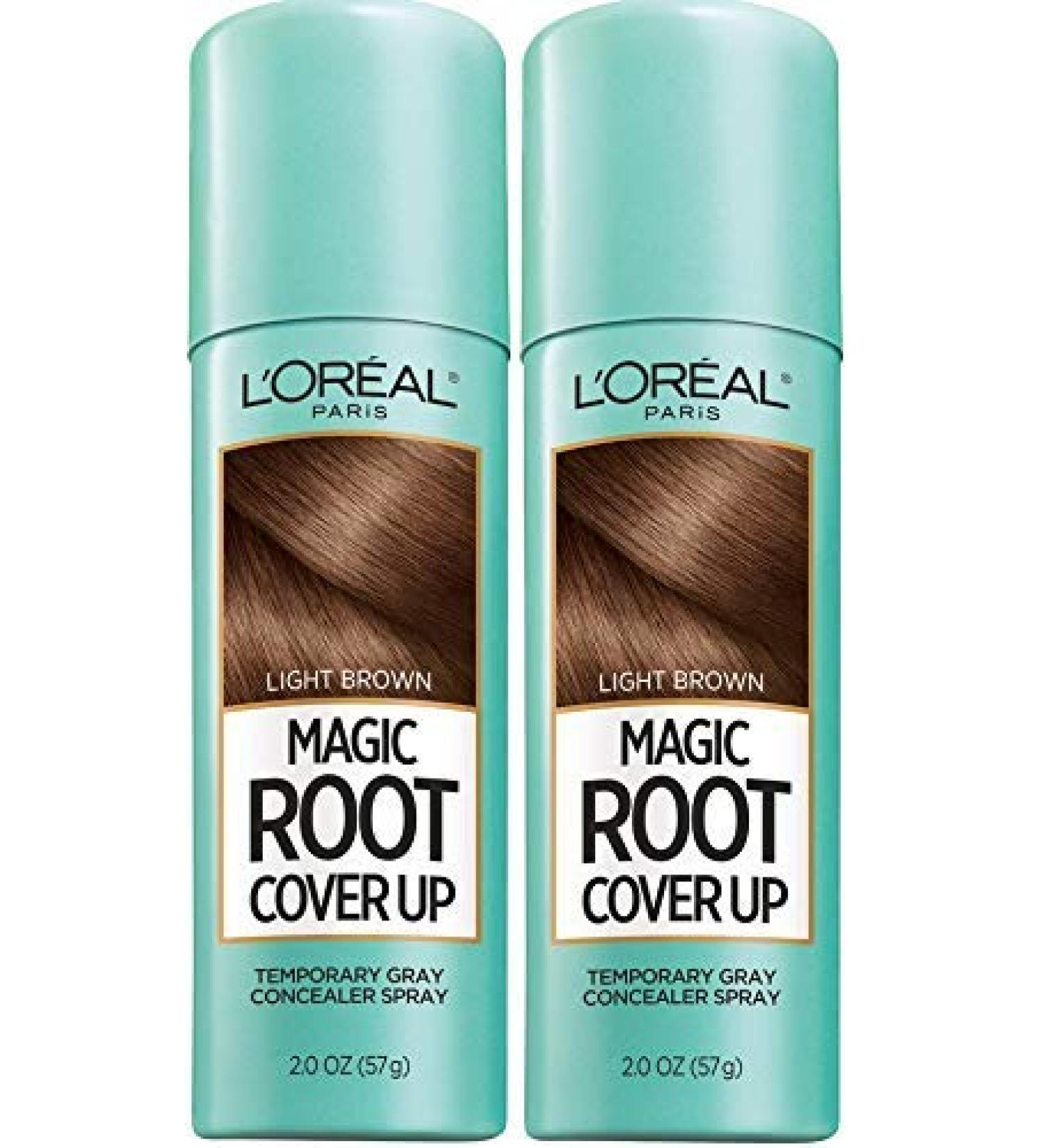 L'Oreal Paris Root Cover Up Temporary Gray Concealer Spray Light Brown (2 Pack) - 20 Ounce - Buy Online on GoSupps.com