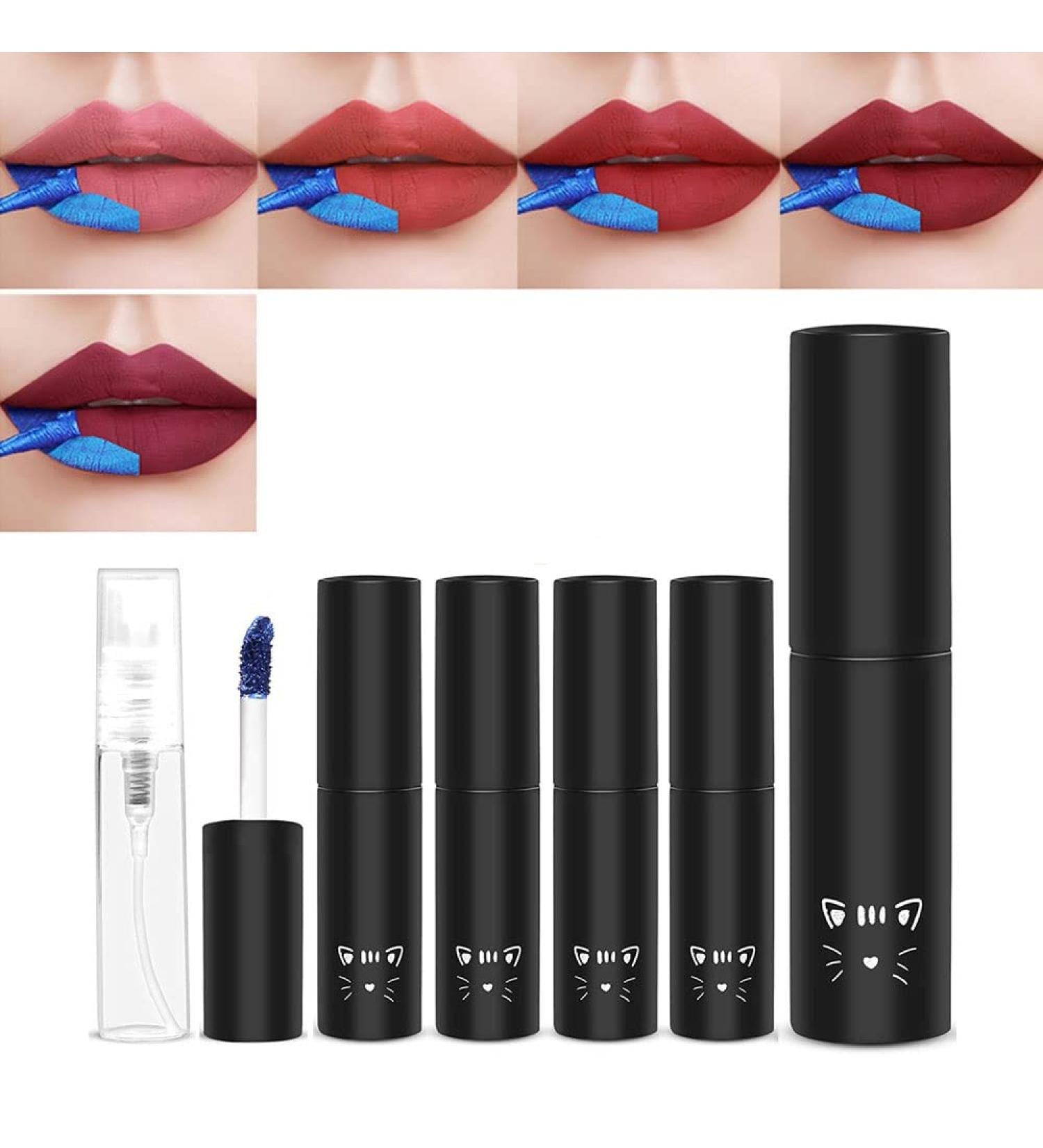 Peel and Reveal Lip Stain Kit - 5 Colors | Long Lasting Lip Tint Set | Waterproof Liquid Lipstick | Non-Stick Cup Formula | Includes 5ML Spray Bottle - Buy Online on GoSupps.com