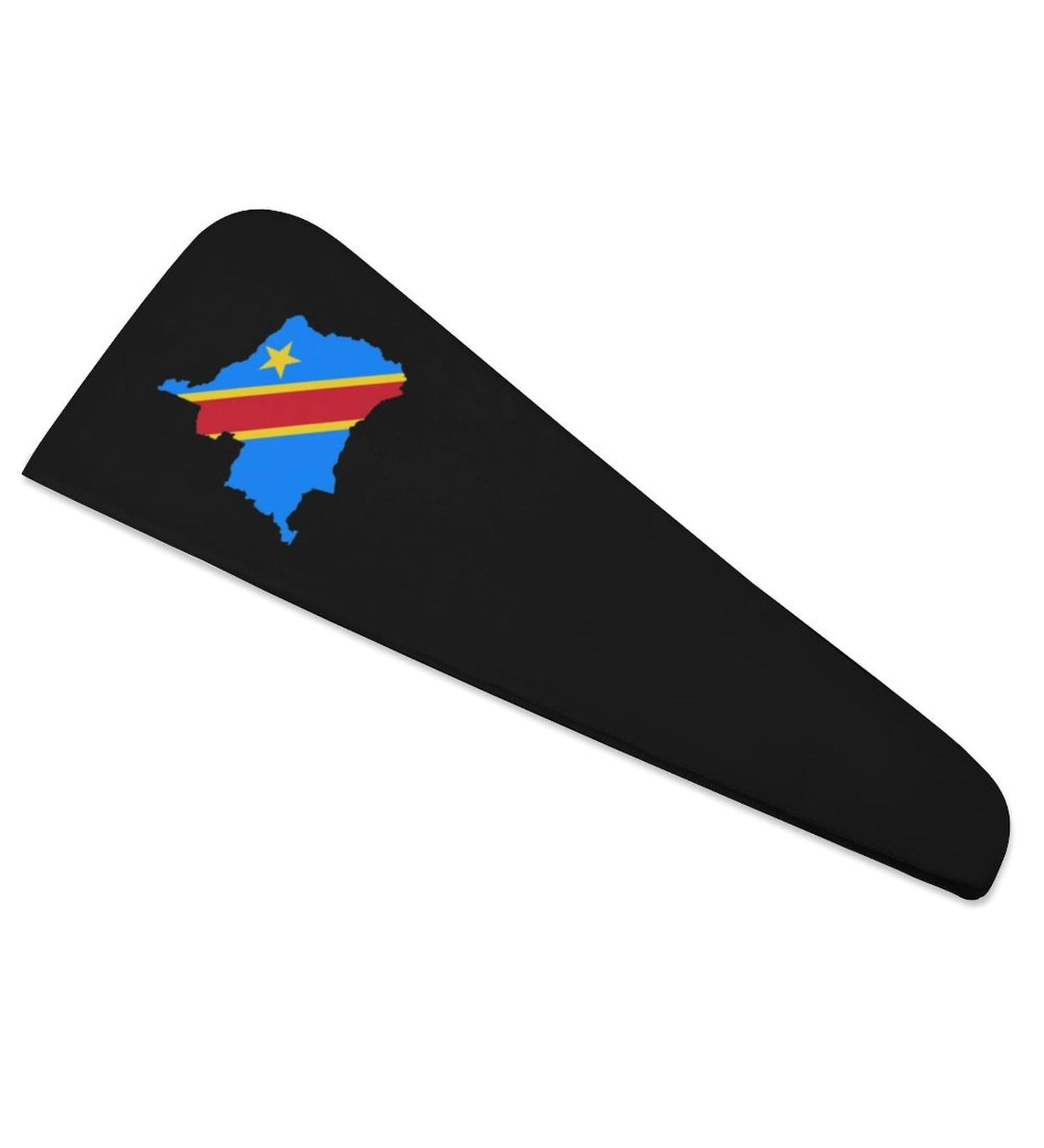 Congo Flag Map Microfiber Hair Towel Wrap for Women - Super Absorbent 10"x26" Hair Turban with Button - Buy Online on GoSupps.com