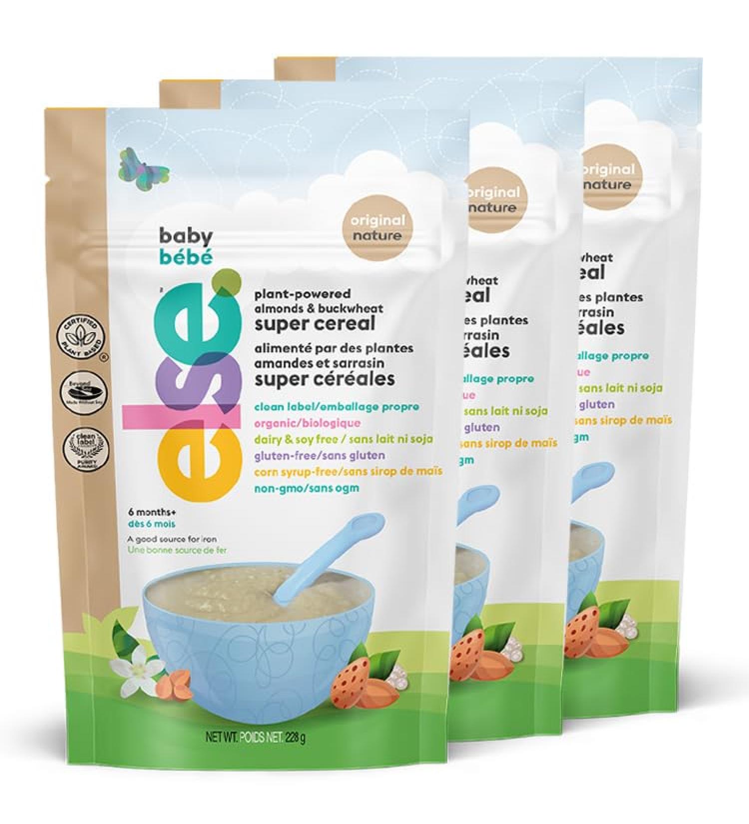 Else Baby Cereal Stage 2 - Almond & Buckwheat Cereal - Plant Based Cereal Baby Food for 6 Months+ - Balanced Made w/Real Whole Foods Clean Label Purity Certified (Original 228g 3-Pack) - Buy Online on GoSupps.com