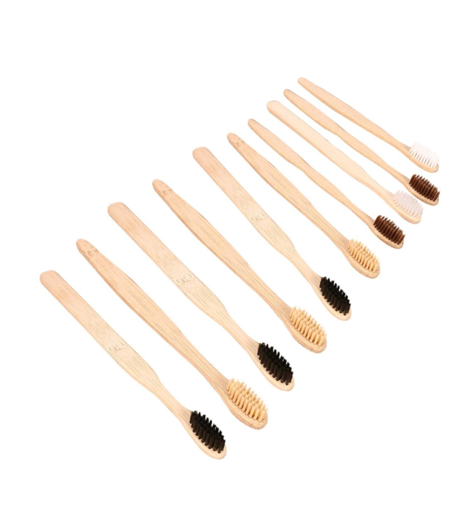 Gatuida 10 Pack Disposable Bamboo Travel Toothbrush Set - Eco-Friendly Organic Toothbrushes for Hotels & Travel - Buy Online on GoSupps.com