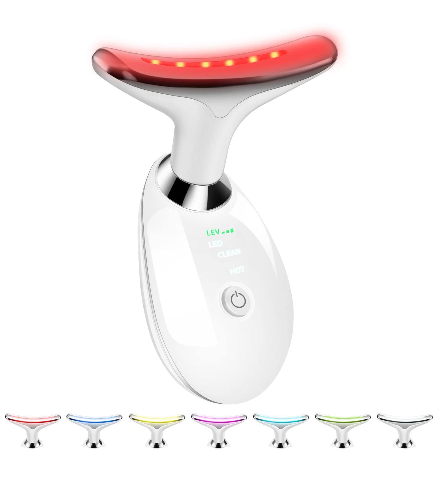7-in-1 Face and Neck Massager Tool | Red Light Therapy Wand for Skin Care - White | Shop Internationally - Buy Online on GoSupps.com