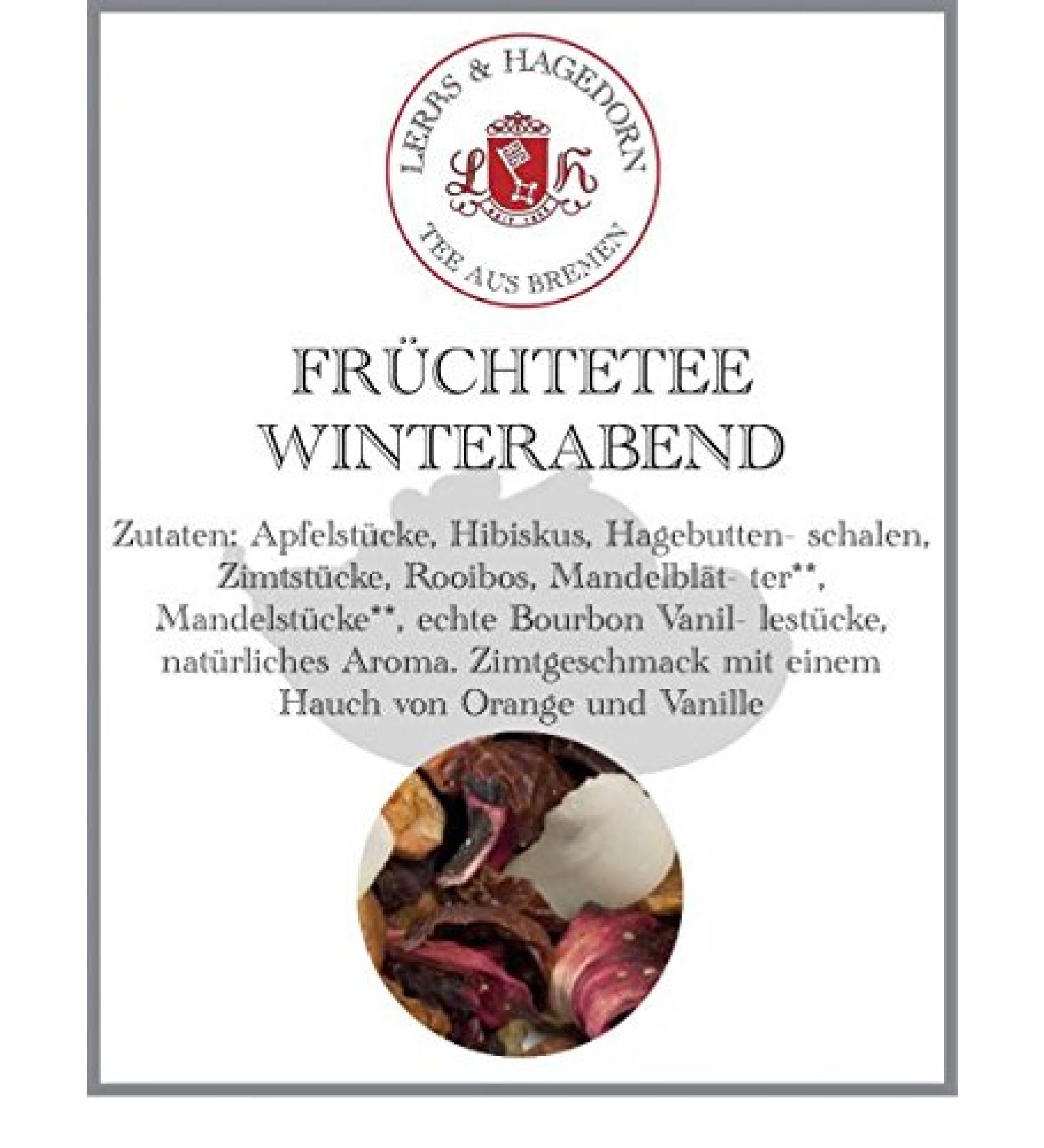  Lerbs & Hagedorn Lerbs & Hagedorn Fruit tea Winter evening | Cinnamon Orange Vanilla 2 kg approx. (162 l) Apple pieces (grilled) hibiscus rose hip peel - Buy Online on GoSupps.com