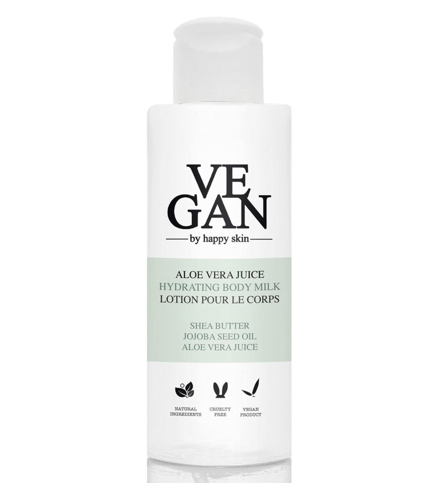 VEGAN By Happy Skin | Aloe Vera Juice Hydrating | BODY MILK 100ml - Buy Online on GoSupps.com