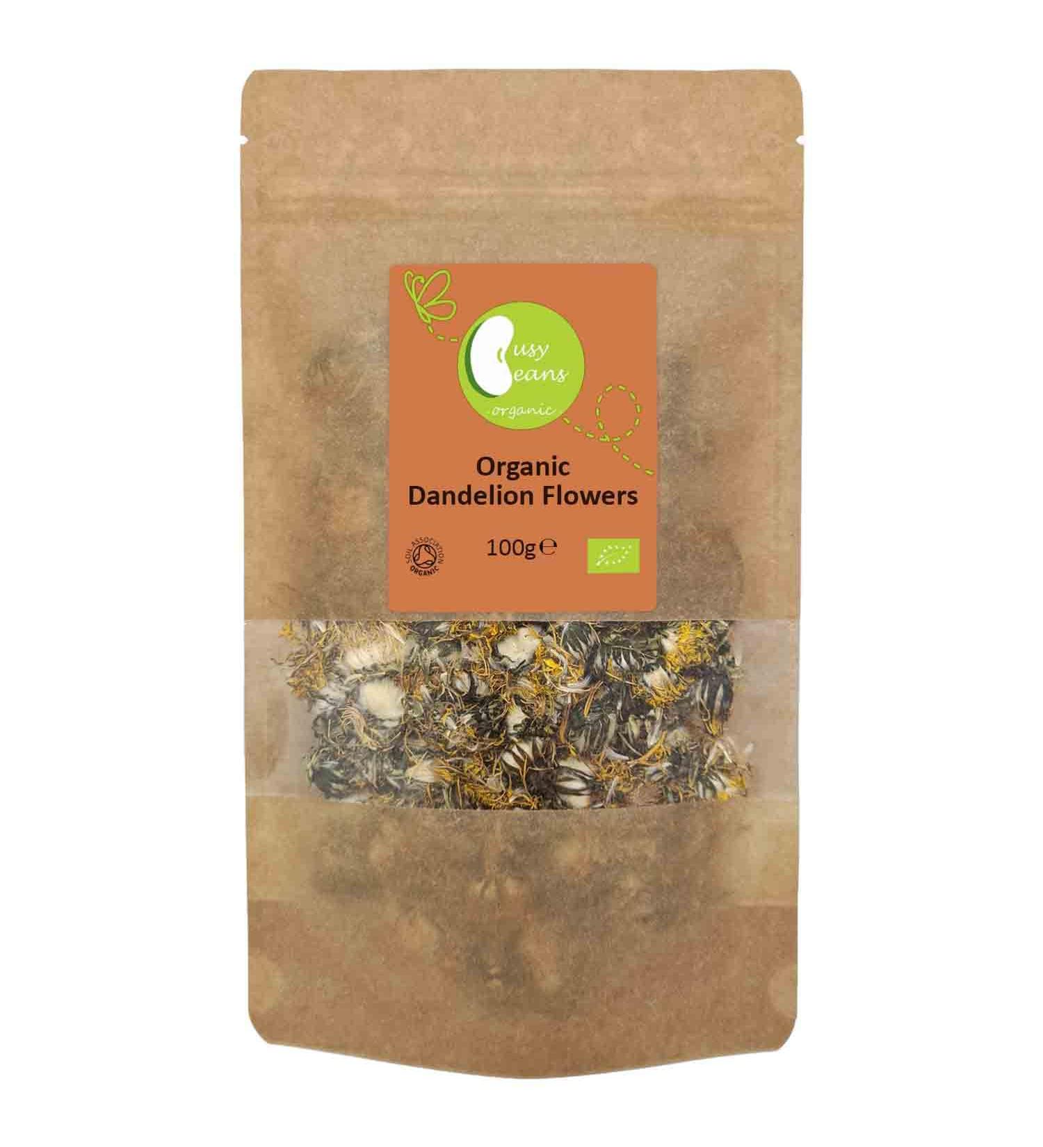 Organic Dandelion Flowers - Certified Organic - by Busy Beans Organic (100g) - Buy Online on GoSupps.com