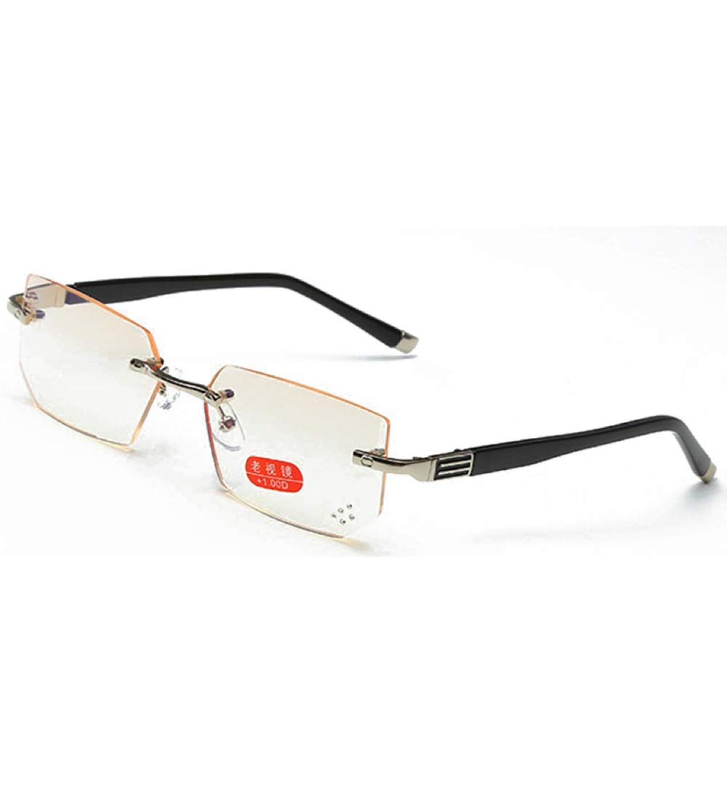 Buy CAOXN Diamond Cut Frameless Reading Glasses for Men & Women - Anti Blue Light Lenses Diopter 1.00-3.00 +2.50 | International Shipping Available - Buy Online on GoSupps.com