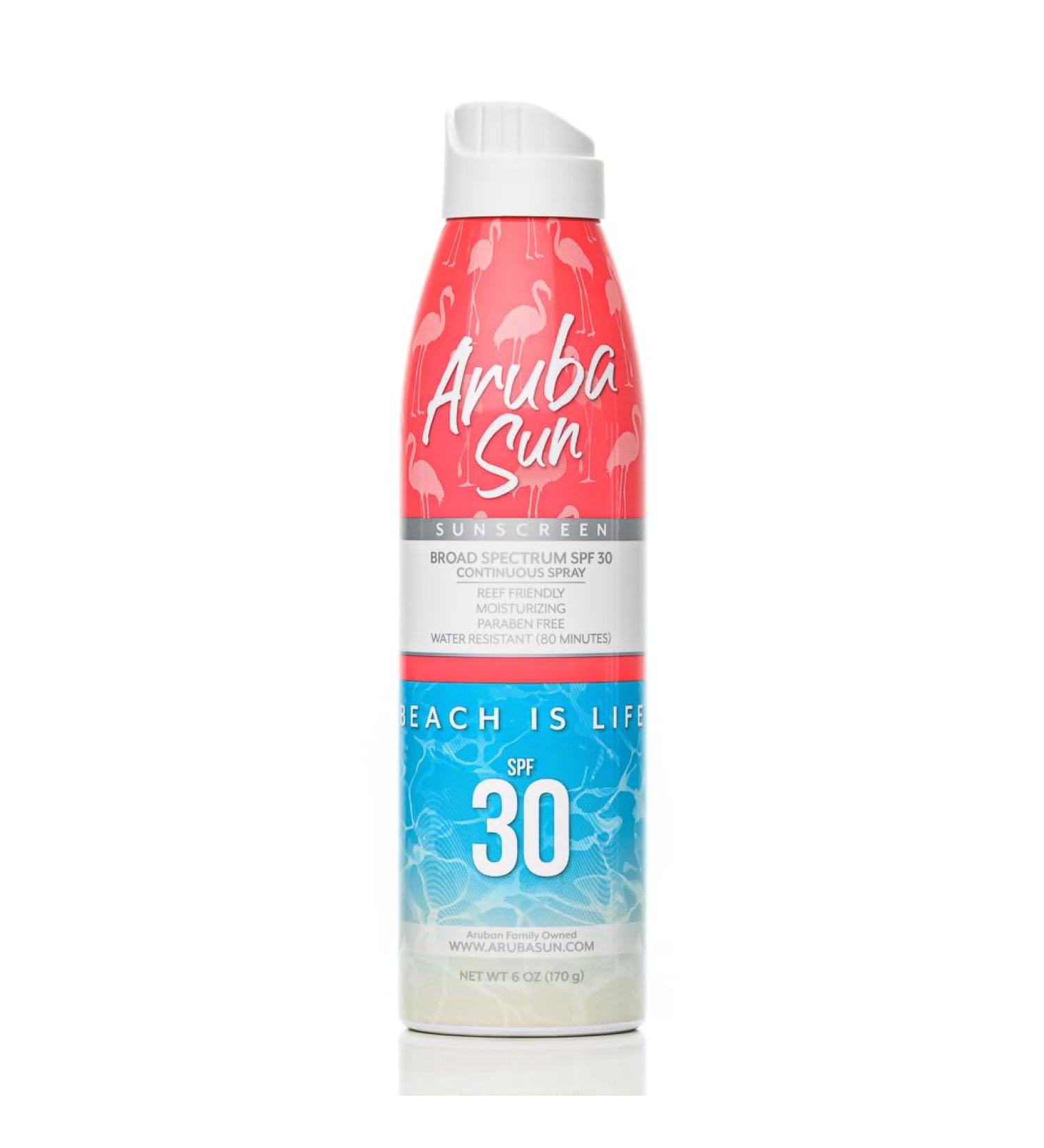Shop SPF 30 Sunscreen Spray | Aruba Reef Compliant No Octinoxate & Oxybenzone 6 oz Water-Resistant Broad Spectrum UVA/UVB Protection - Buy Online on GoSupps.com