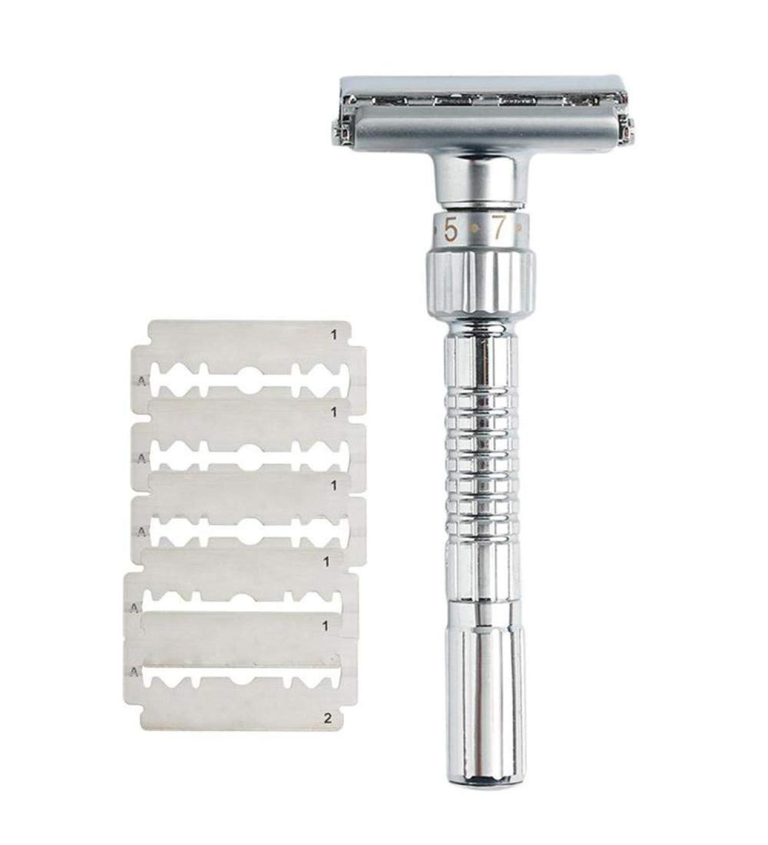 Buy Manual Shaver 1-9 Adjustable Double Edge Razor - Perfect Father's Day Gift with 5 Replacement Tools | International Shipping Available - Buy Online on GoSupps.com
