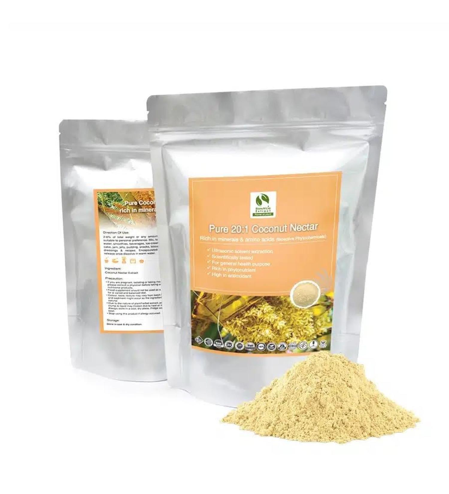 Pure Coconut Nectar Extract - 100g Pure Powder 100% Natural No Additives - Concentrate 20:1 - For Soup, Smoothies, Coffee, Beverages, Pastries