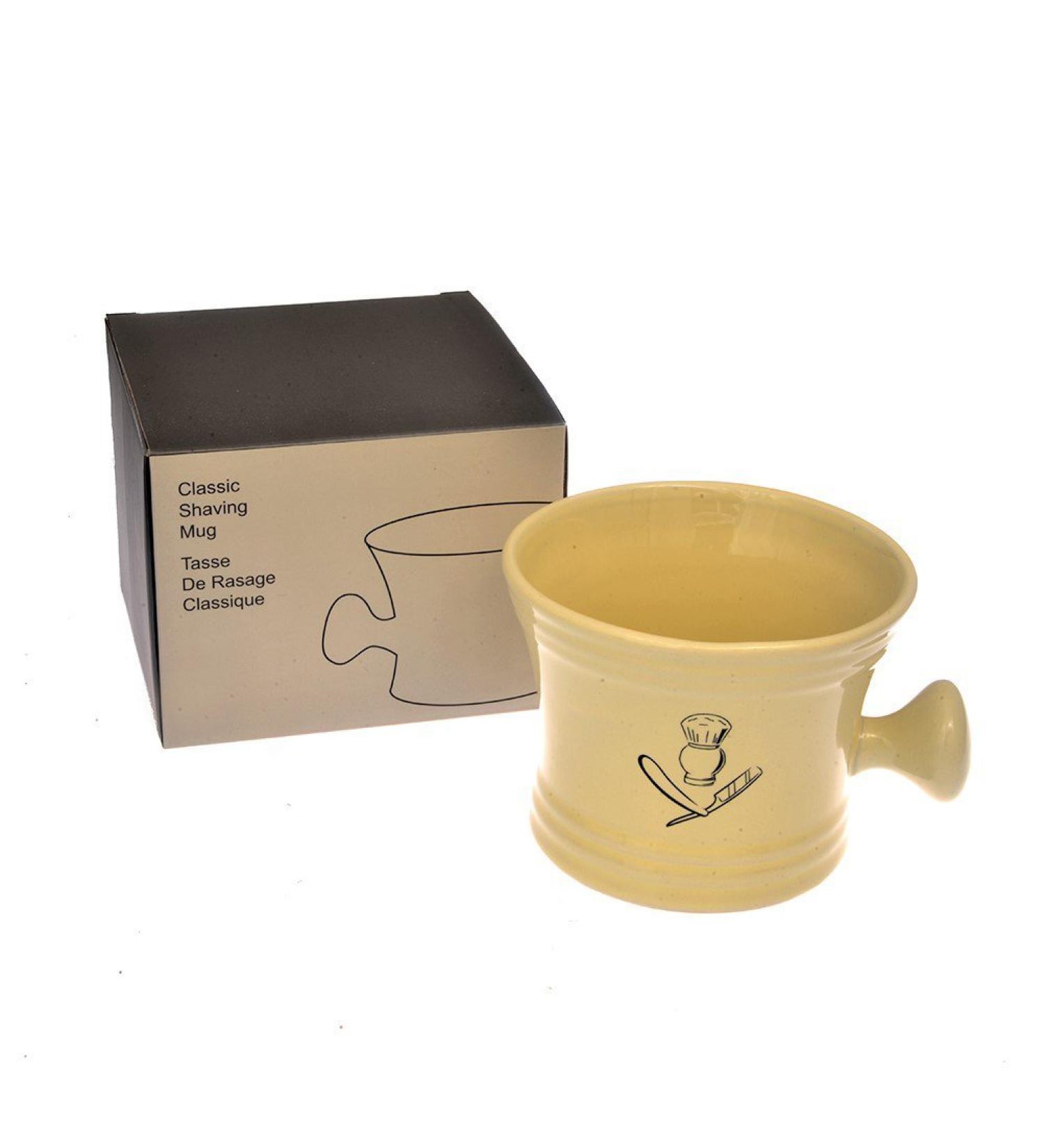 Shaving Mug Apothecary Style Cream Porcelain Fits Up to 100g Shaving Pucks