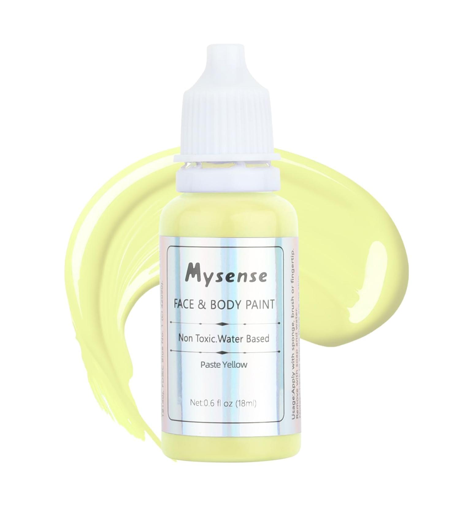 Mysense Pastel Yellow Face and Body Paint - Non-toxic Washable Cream for Adults and Kids - Halloween Costume Cosplay SFX Makeup - 0.6 oz (18ml) - Buy Online on GoSupps.com