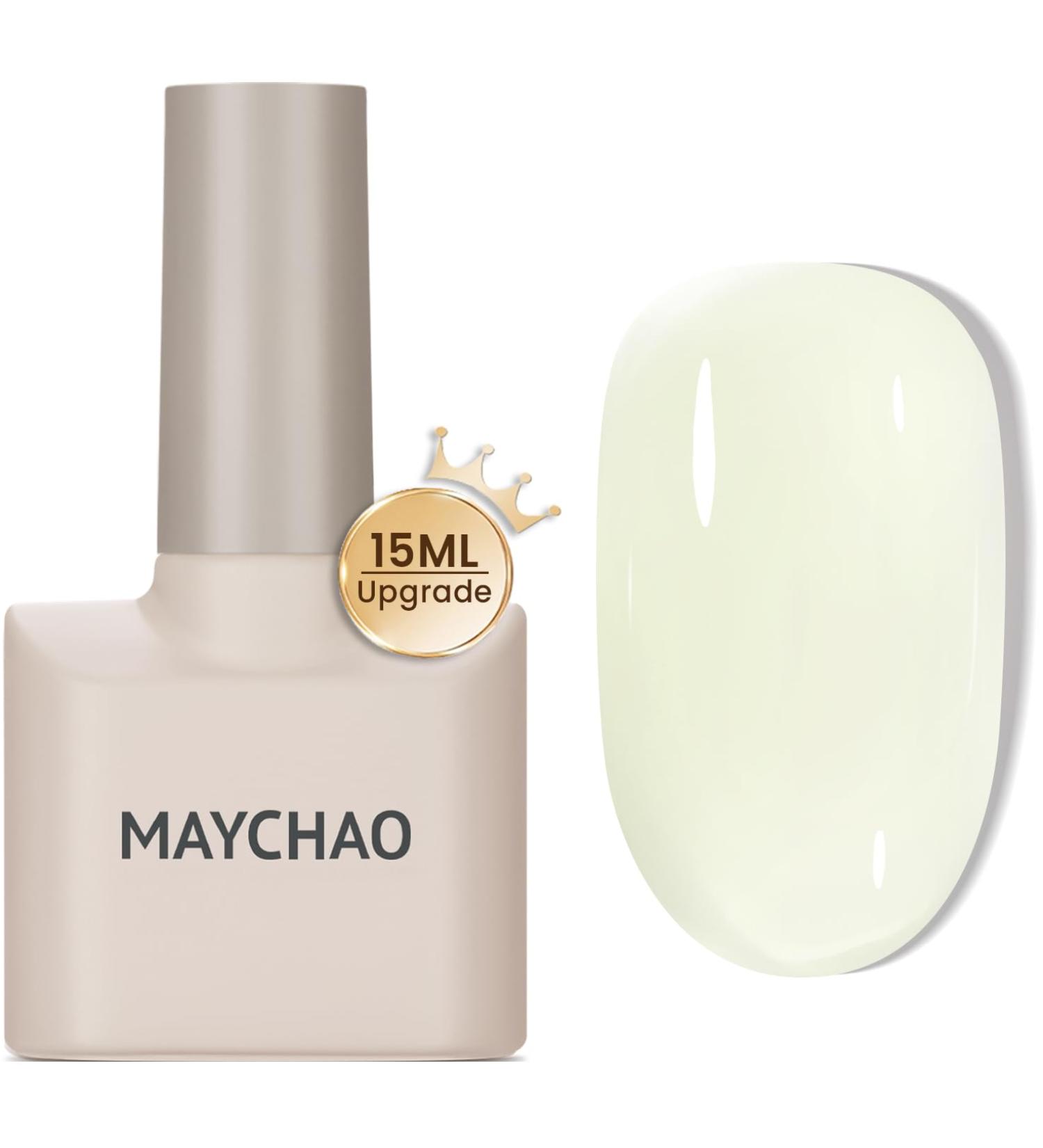 MAYCHAO Jelly Gel Nail Polish - 15ML Beige Soak Off Gel Polish for DIY Manicure - UV LED Nude Gel for Home Salon Nail Art - Buy Online on GoSupps.com
