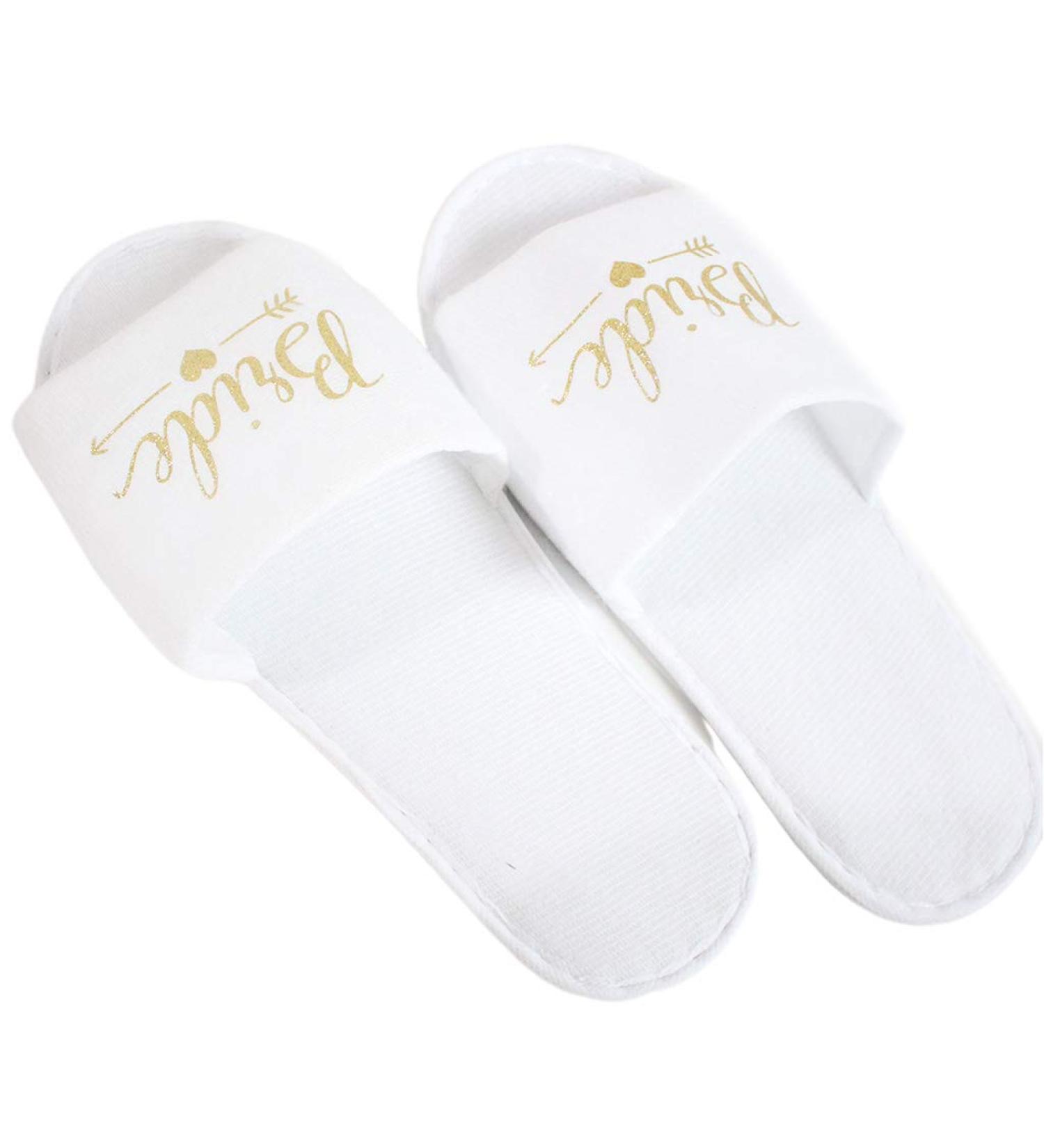 Hotel Disposable Bridal Wedding Slippers | Bridesmaid Pajama Party Decor - Buy Online on GoSupps.com