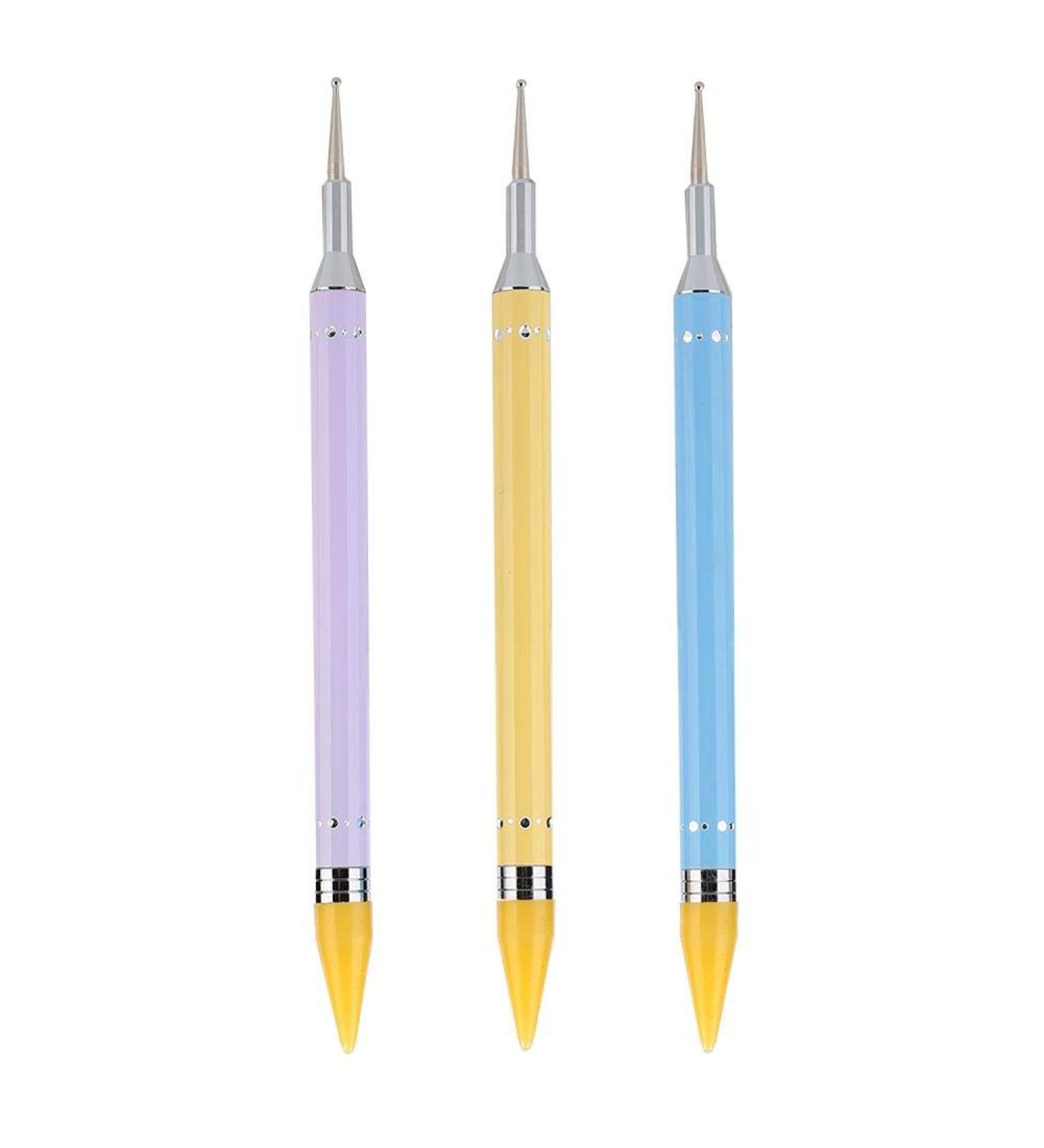3 Pieces DIY Nail Pen Set - Double Ended Nail Dotted Wax Pen for Manicure & Nail Art Decoration Tools - Buy Online on GoSupps.com
