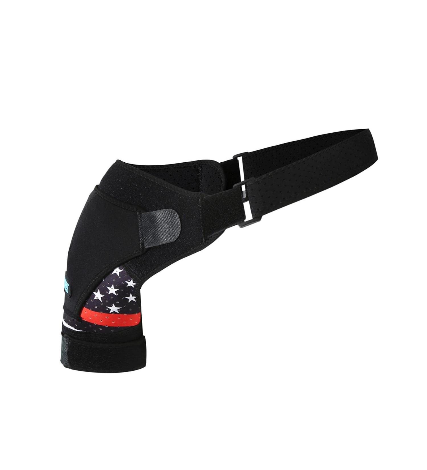 Perfk Adjustable Shoulder Support Belt - Compression Lifts with Pressure Pads for Fitness & Gym | Left & Right Use - Black - Buy Online on GoSupps.com