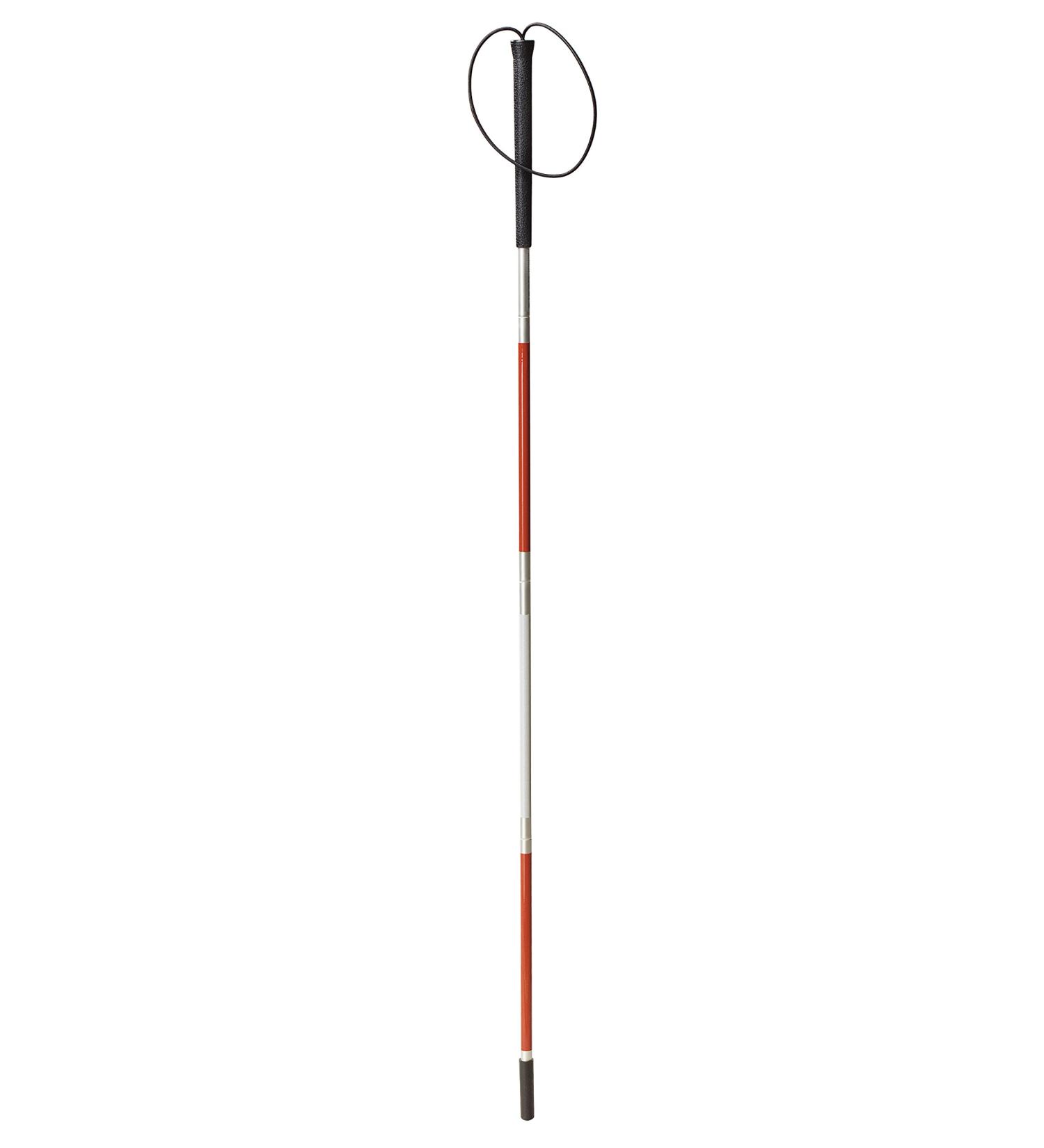 Drive Medical Deluxe Folding Blind Cane, Reflective Red