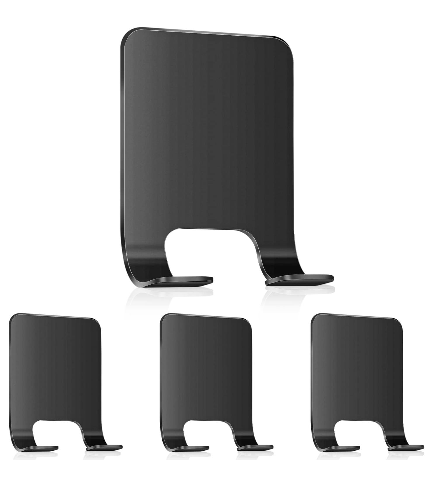 Premium Black Razor Shower Bracket Set - 4 Self-Adhesive Stainless Steel Holders for Bathroom & Kitchen No Drilling Required - Buy Online on GoSupps.com