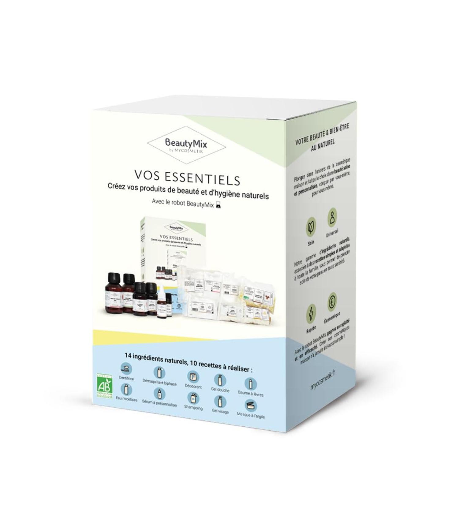 The "Your Essentials" Box: Your Complete Home Cosmetic Routine - To be made with the BeautyMix Robot - Make 10 hygiene product recipes for a complete natural and DIY routine - Buy Online on GoSupps.com