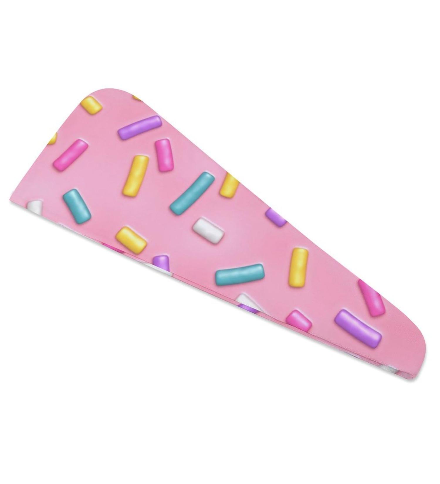 Buy Donut Glaze Microfiber Hair Towel Wrap for Women - 10"x26" Super Absorbent Hair Turban with Button Fast Shipping Worldwide - Buy Online on GoSupps.com