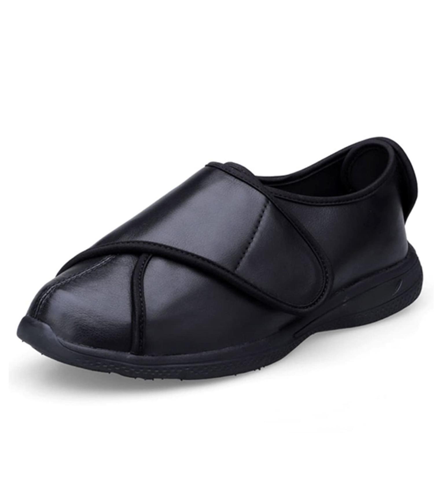LEEWE Diabetic Orthopedic Slipper Sneakers - Extra Wide Shoes for Swollen Feet, Arthritis, and Edema - Supportive & Comfortable - Black (Size 44) - Buy Online on GoSupps.com