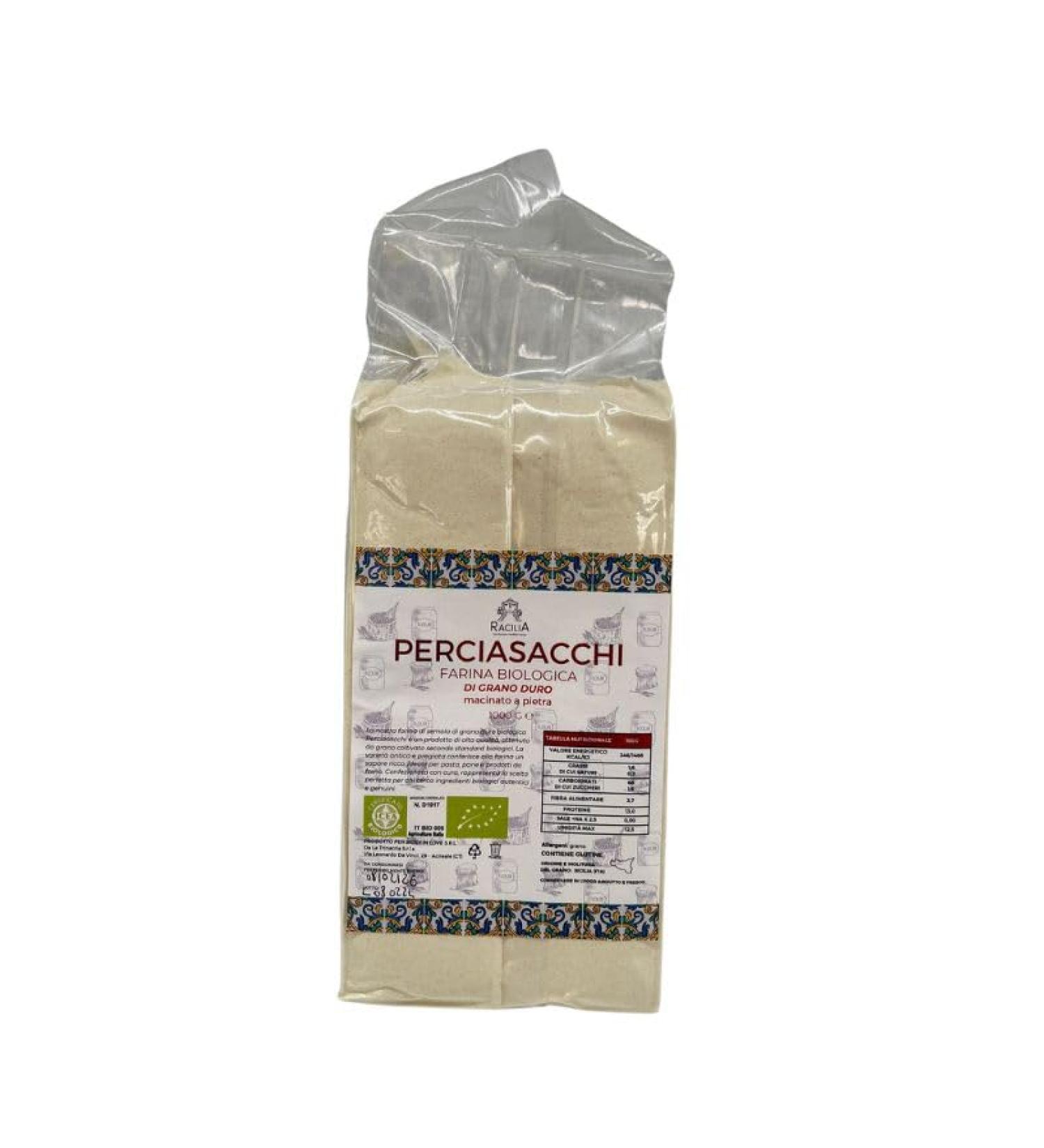 Perciasacchi organic hard wheat - 100% Sicilian and biological age wheat - rich in fiber and proteins - 1 kg