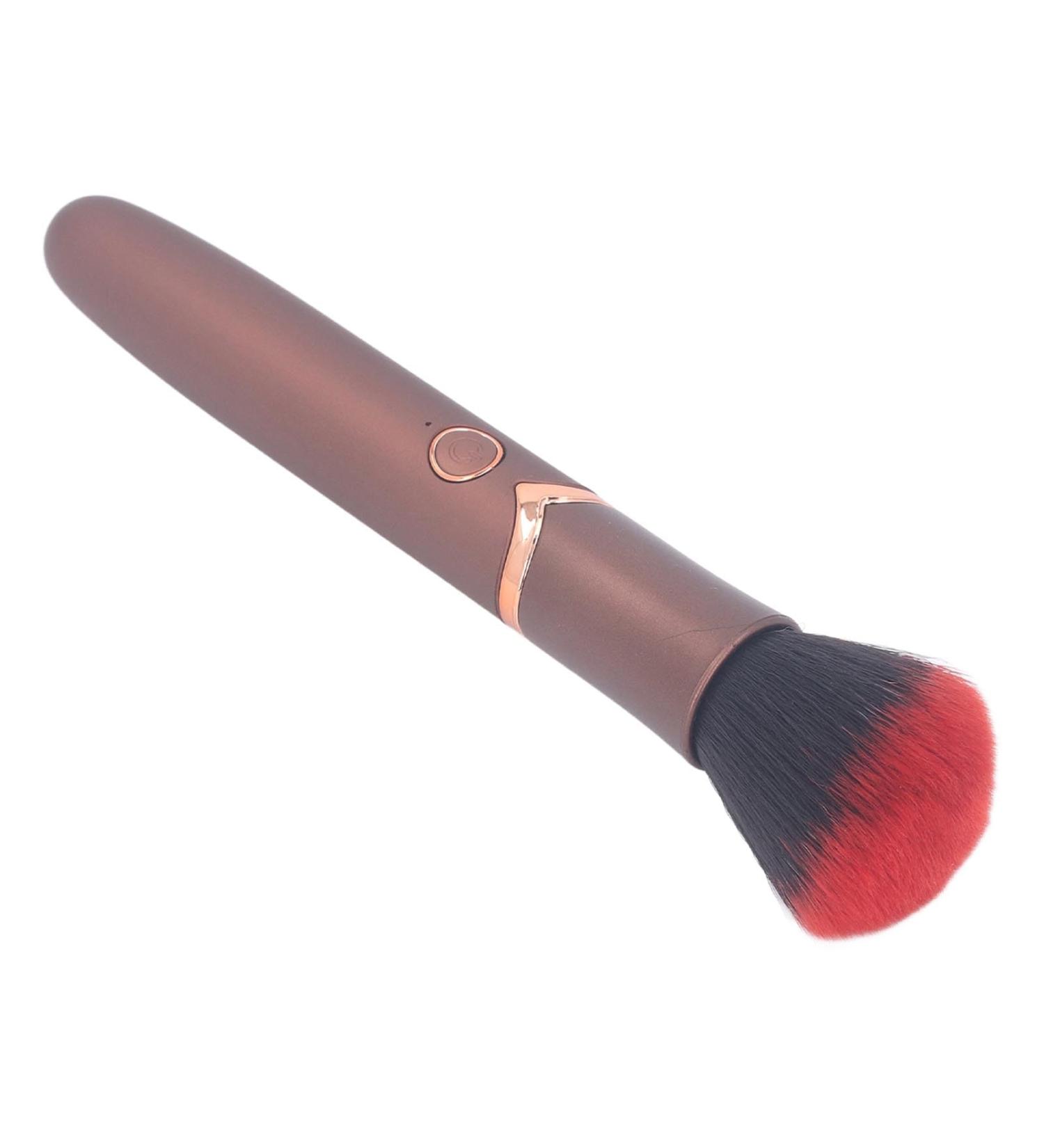 Electric Makeup Brush Ergonomic Grip 10 Levels Quiet Blush Brush Portable for Contouring for Highlighting (Brown) - Buy Online on GoSupps.com